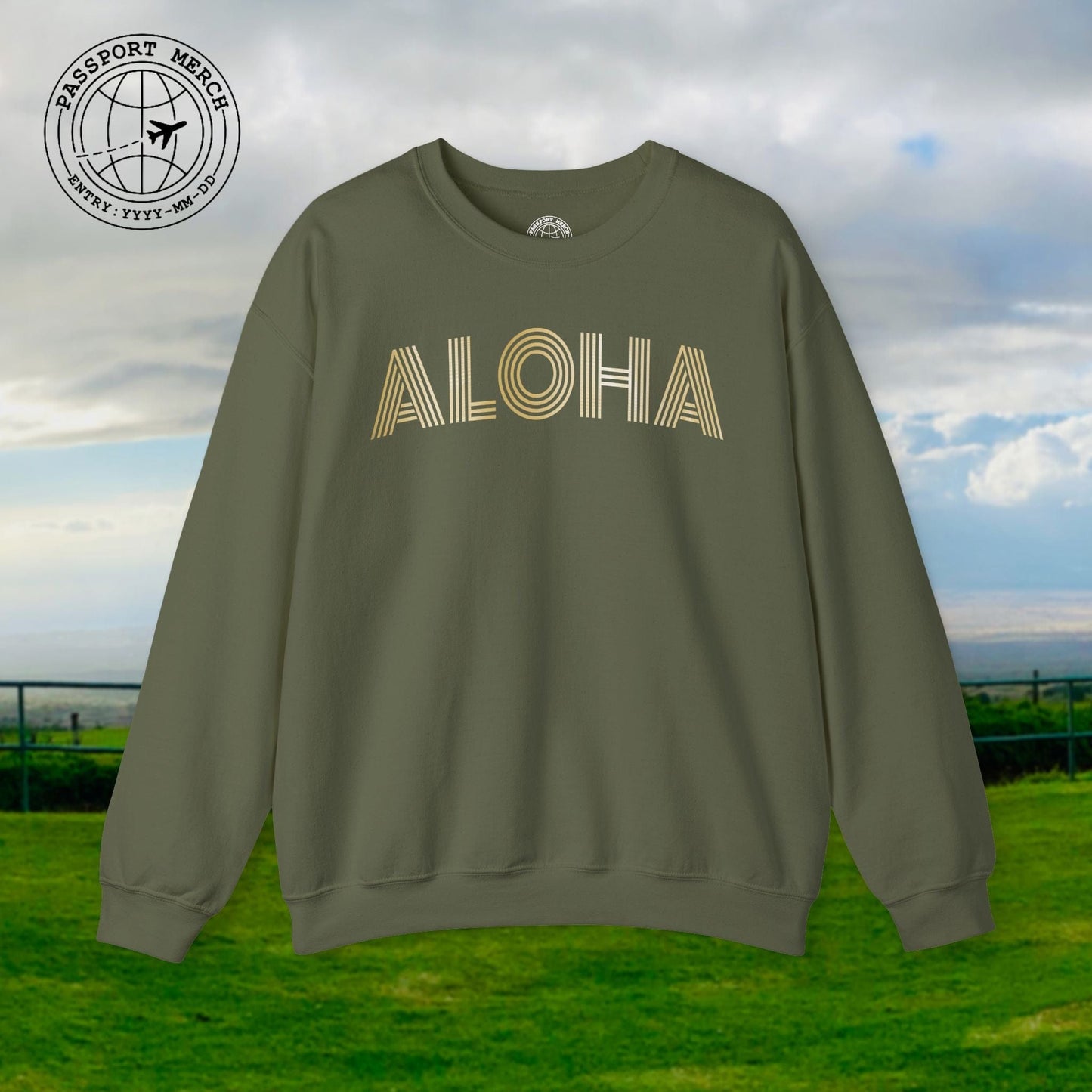 Retro Bling Aloha, Hawaii Crewneck