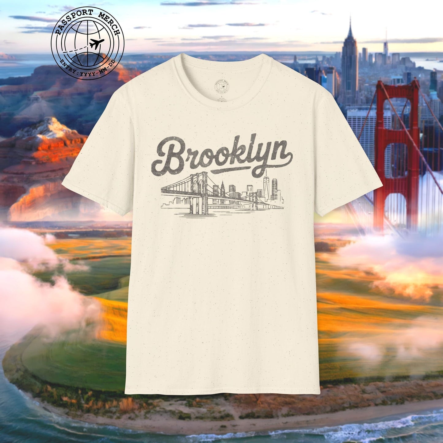Vintage Brooklyn Monochrome, New York T-Shirt