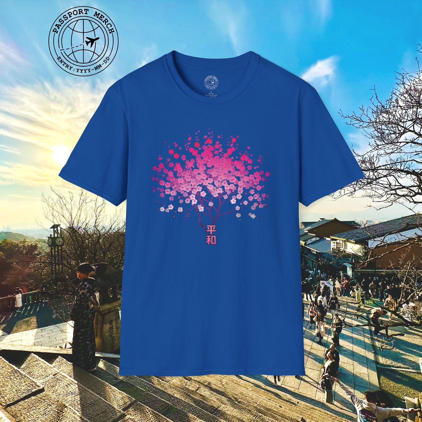 Cherry Blossoms Growing from Peace Japan T-Shirt