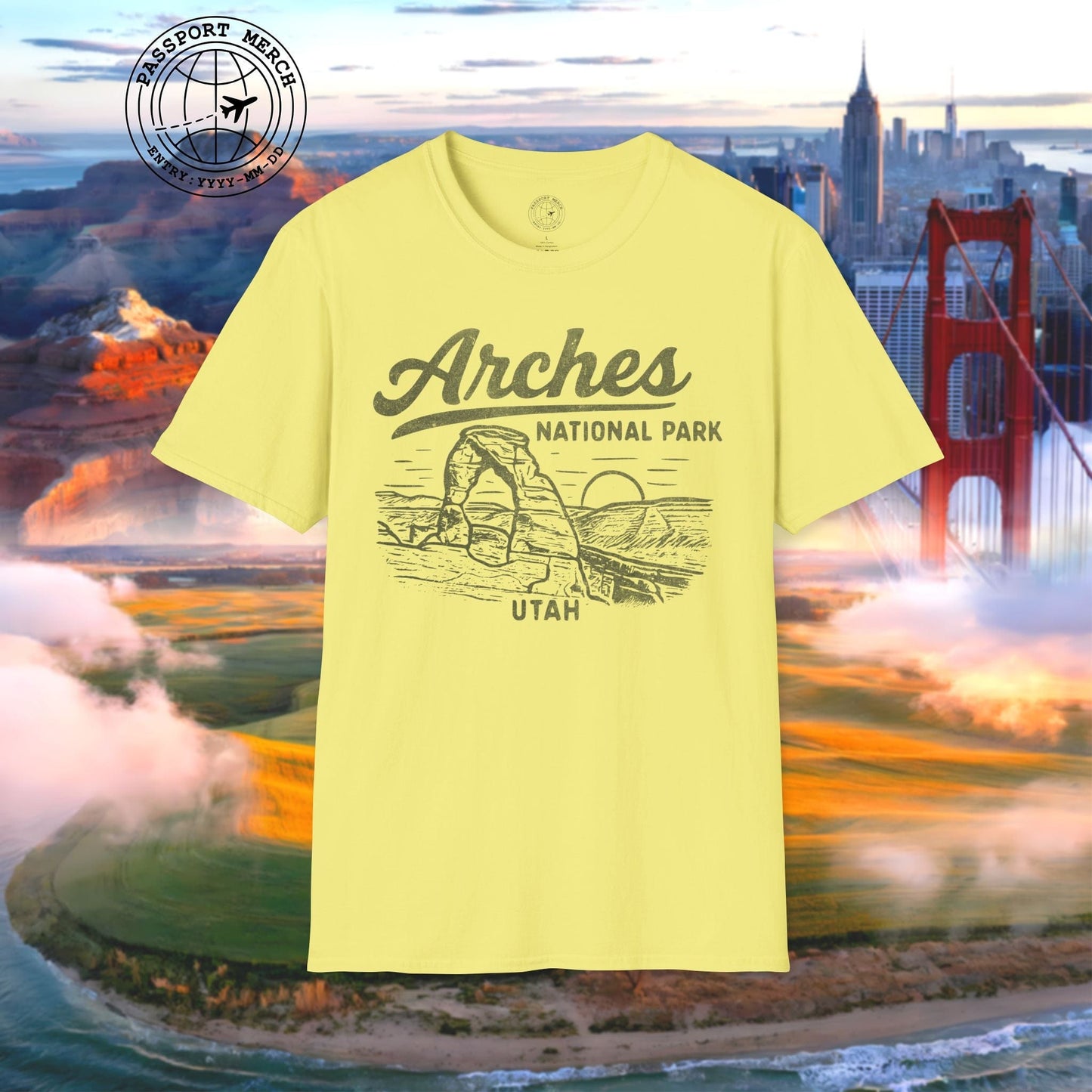 Arches National Park Vintage Monochrome, Utah T-Shirt