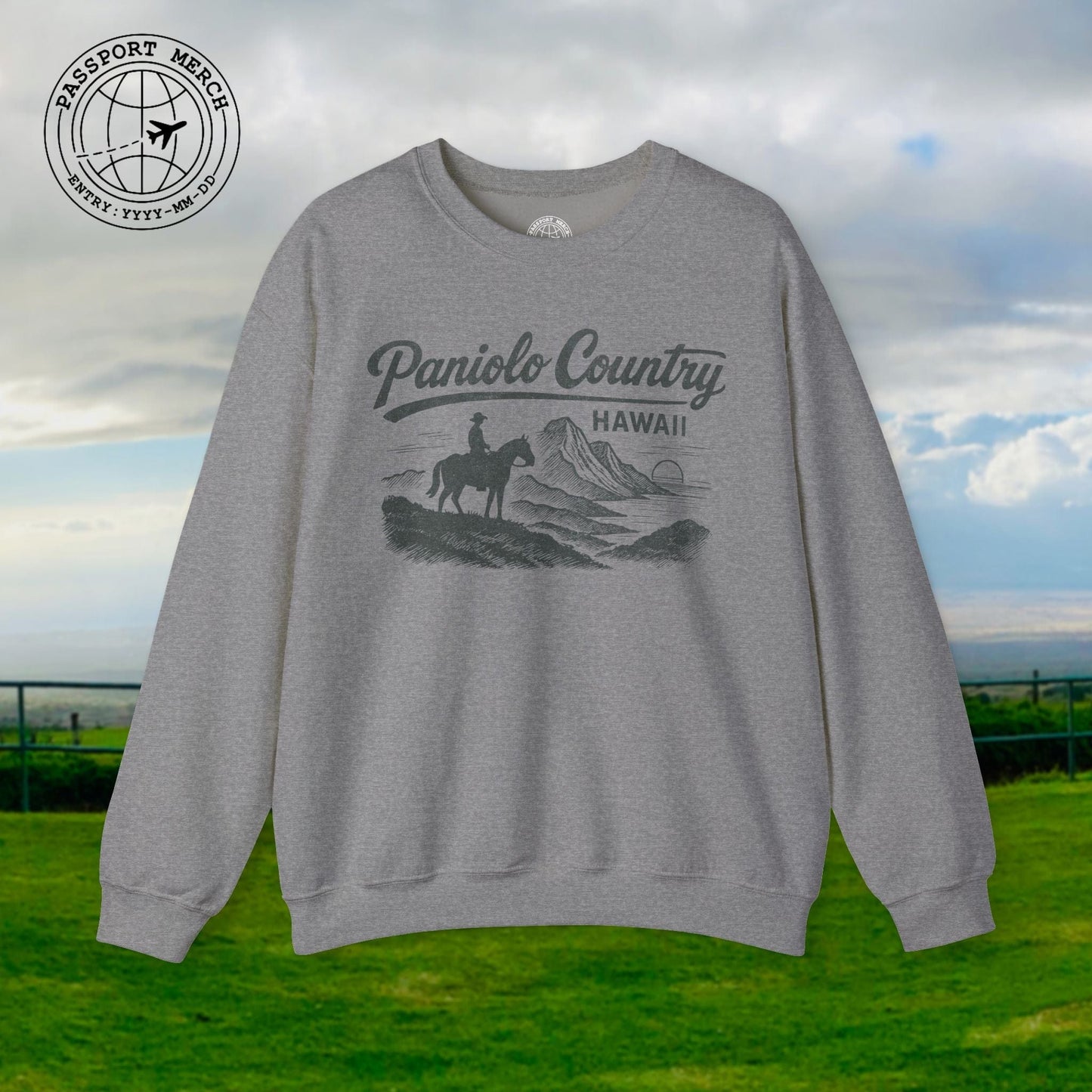 Paniolo Country Vintage Monochrome, Hawaii Crewneck