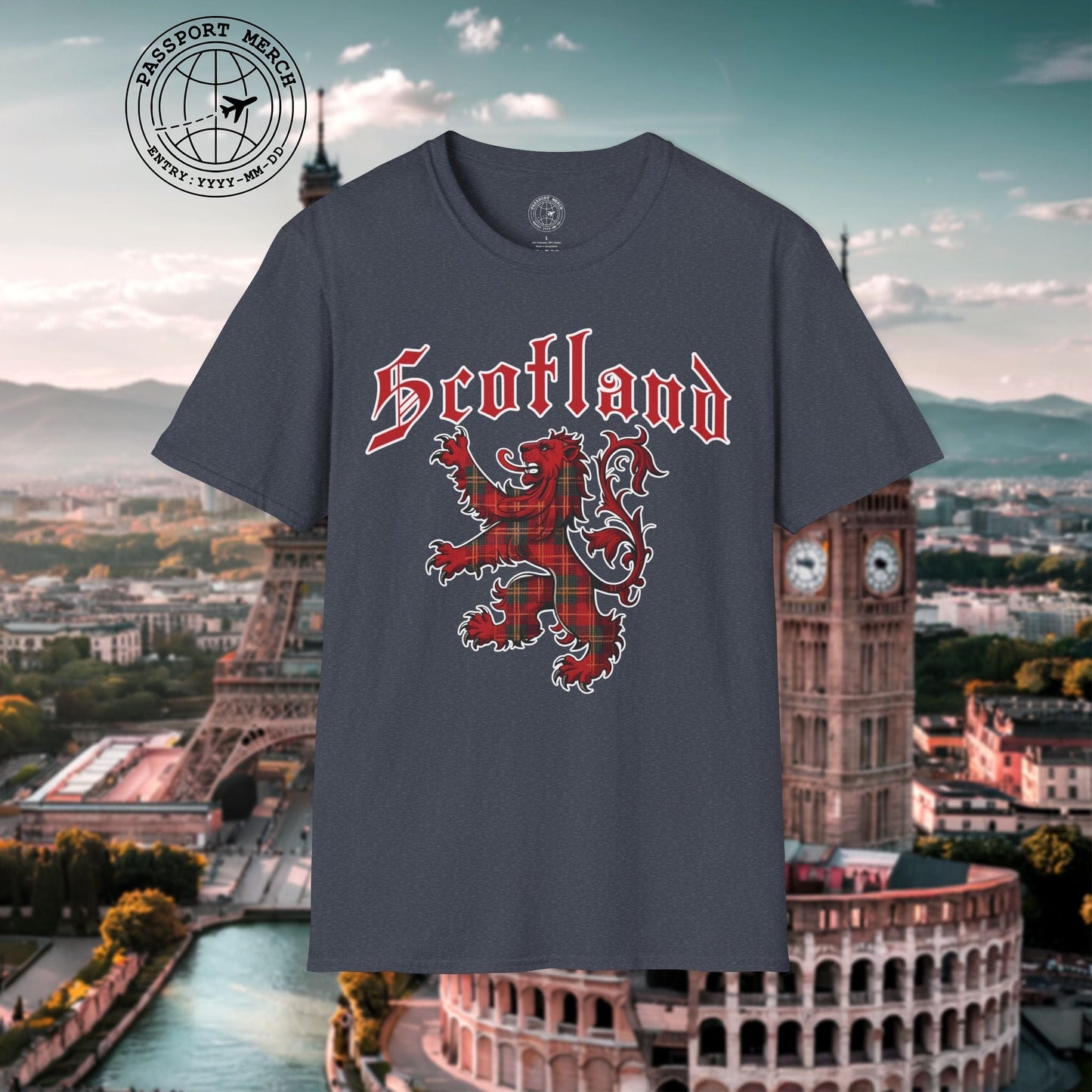 Tartan Lion Rampant, Scotland, UK T-Shirt