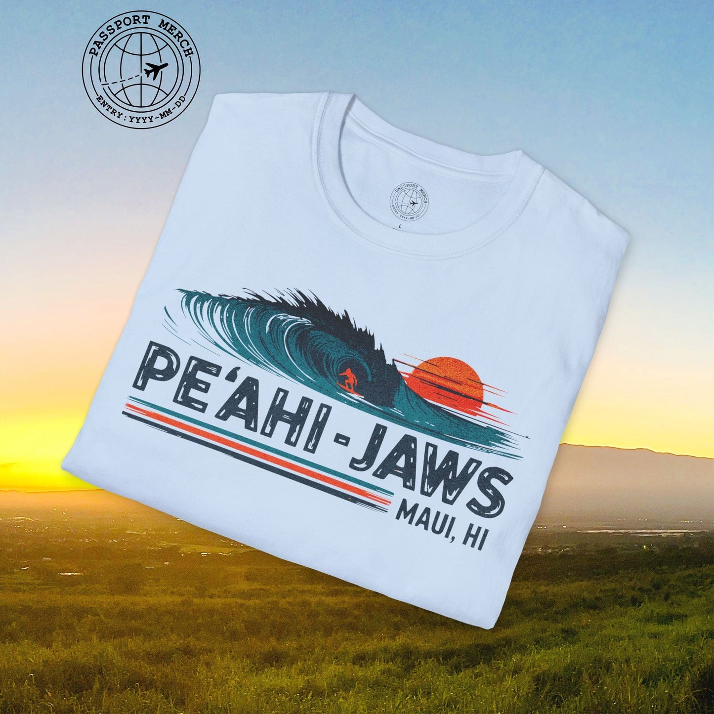 Peahi Jaws, Maui, Hawaii - Vibrant Surf Retro T-Shirt