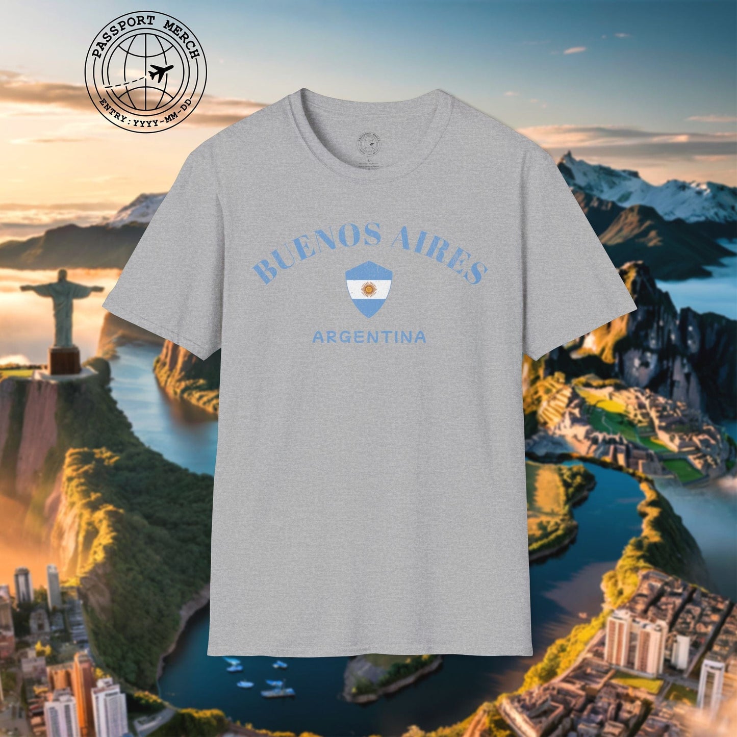 Buenos Aires with Flag Shield Argentina T-Shirt