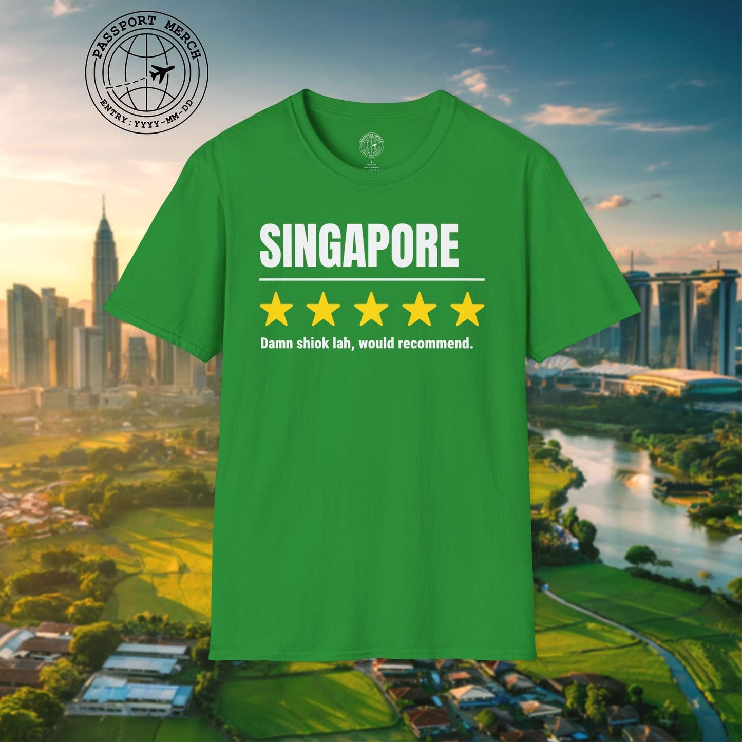 Damn Shiok Lah Five-Star Review, Singapore T-Shirt