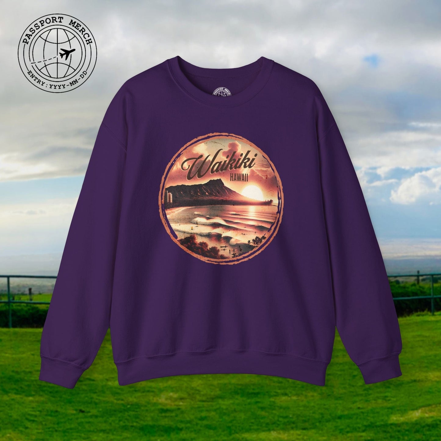 Vintage Nostalgia, Waikiki, Hawaii Crewneck