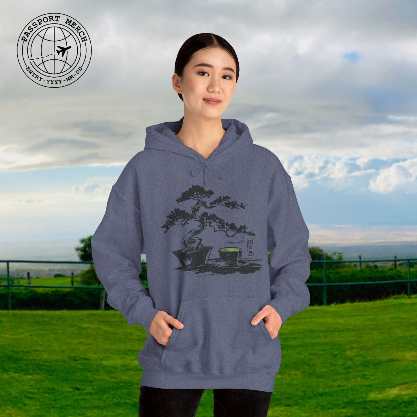 Vintage Matcha Zen, Japan Hoodie