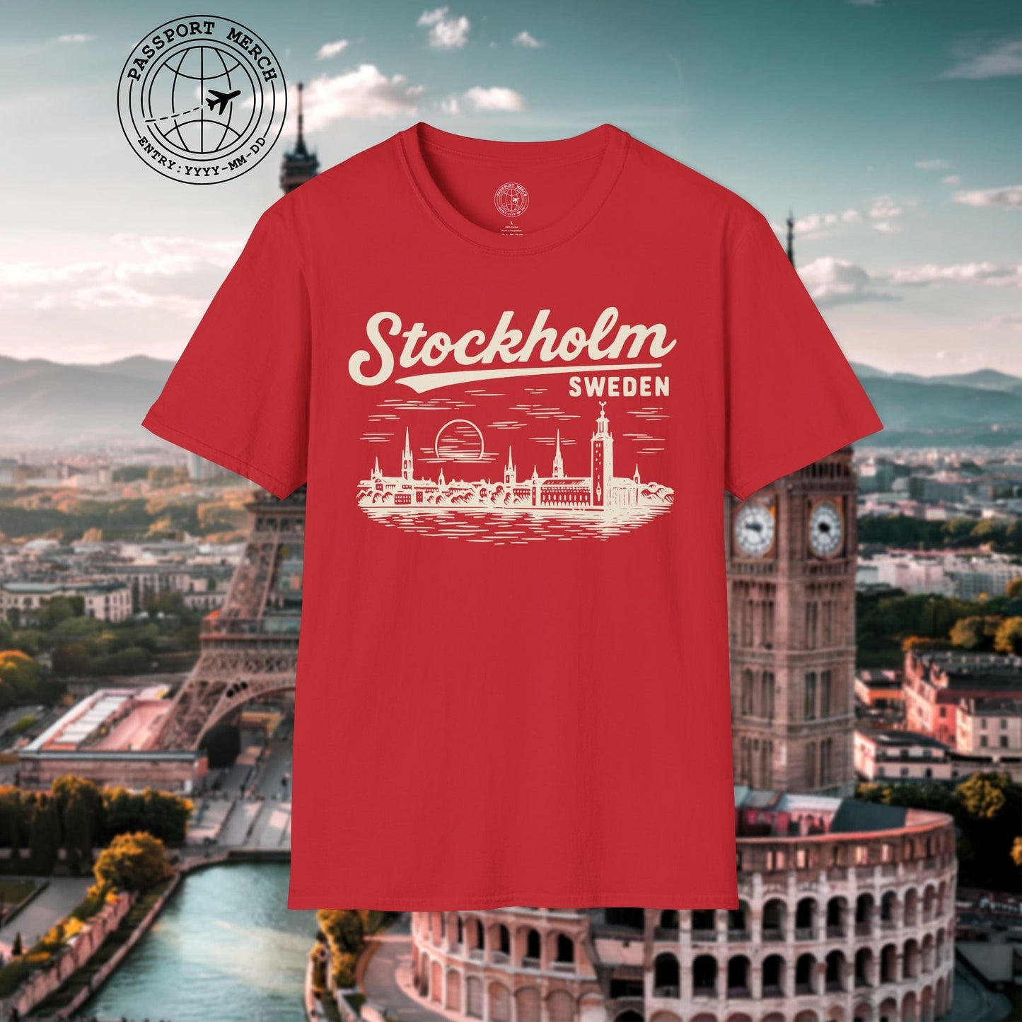 Monochrome Dreams of Stockholm, Sweden T-Shirt