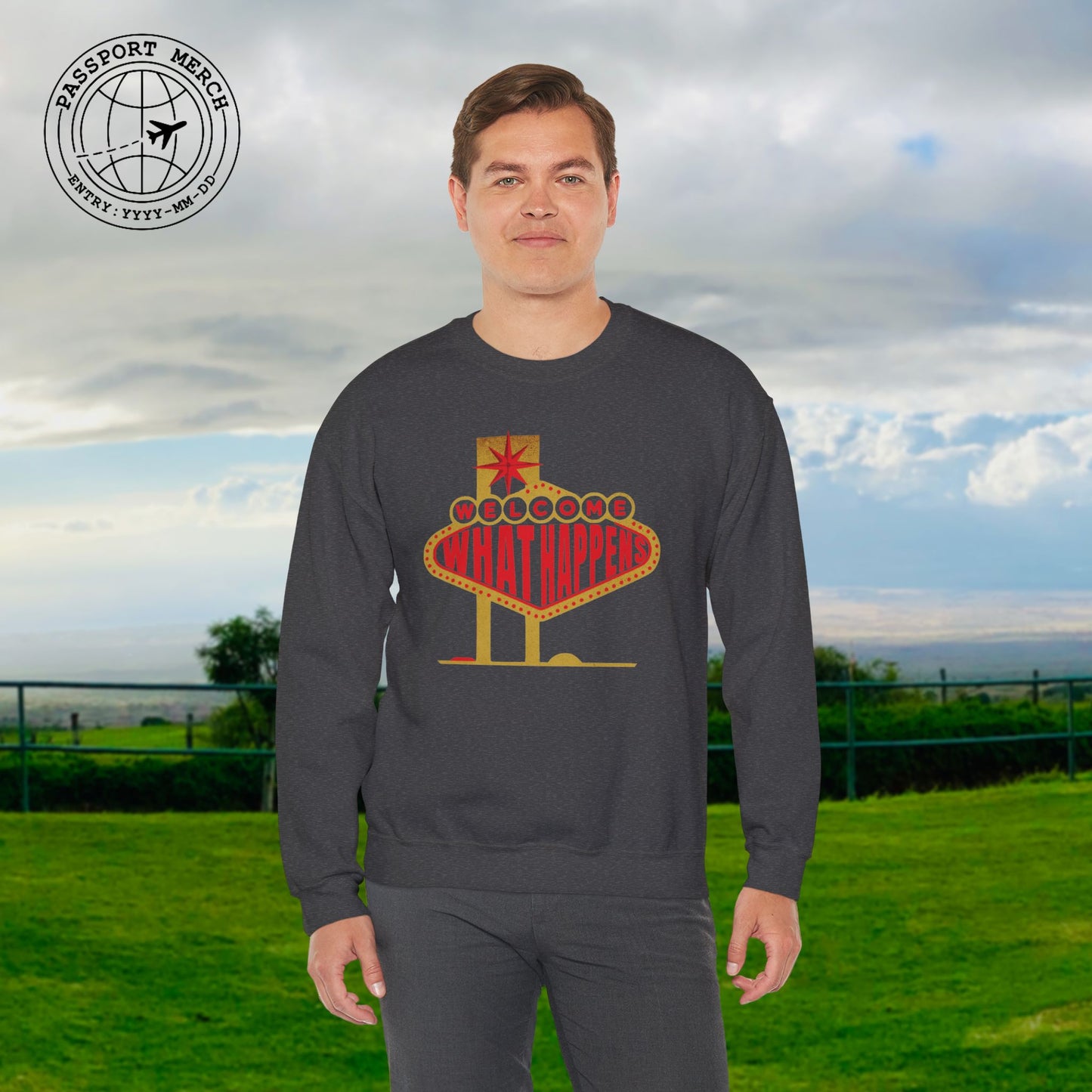 "WHAT HAPPENS" in Vegas, Nevada Crewneck