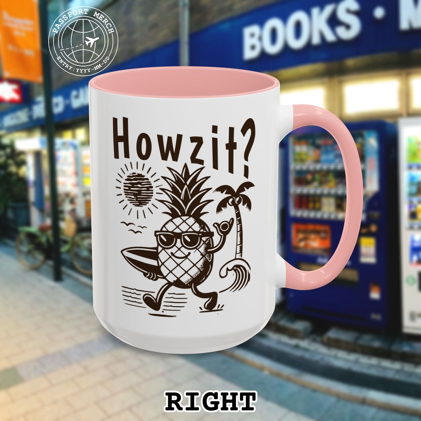 Howzit? Pineapple Shaka, Hawaii 15oz Mug