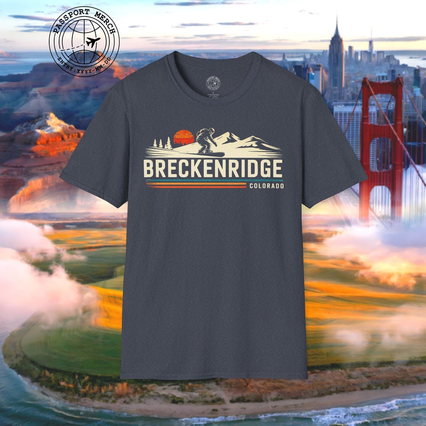 Breckenridge Colorado - Vibrant Ski Retro T-Shirt