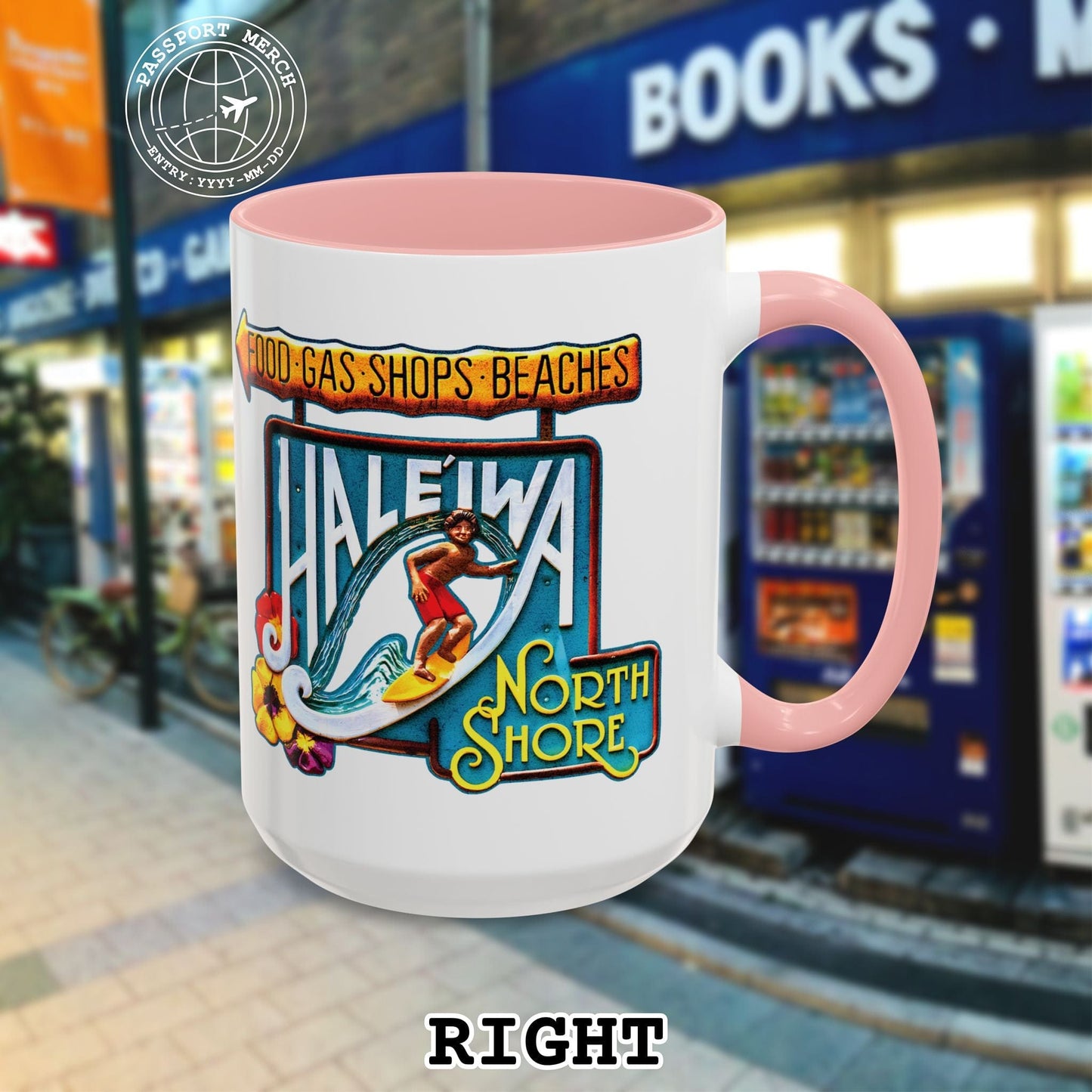 Signs of Wanderlust, Hale'iwa (North+South) Oahu, Hawaii 15oz Mug