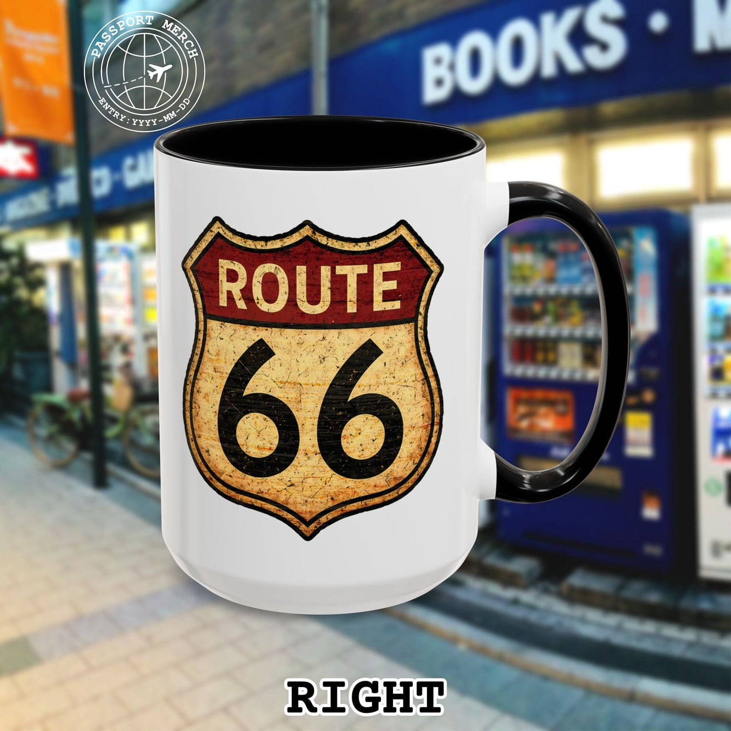 Signs of Wanderlust, Vintage Route 66, USA 15oz Mug