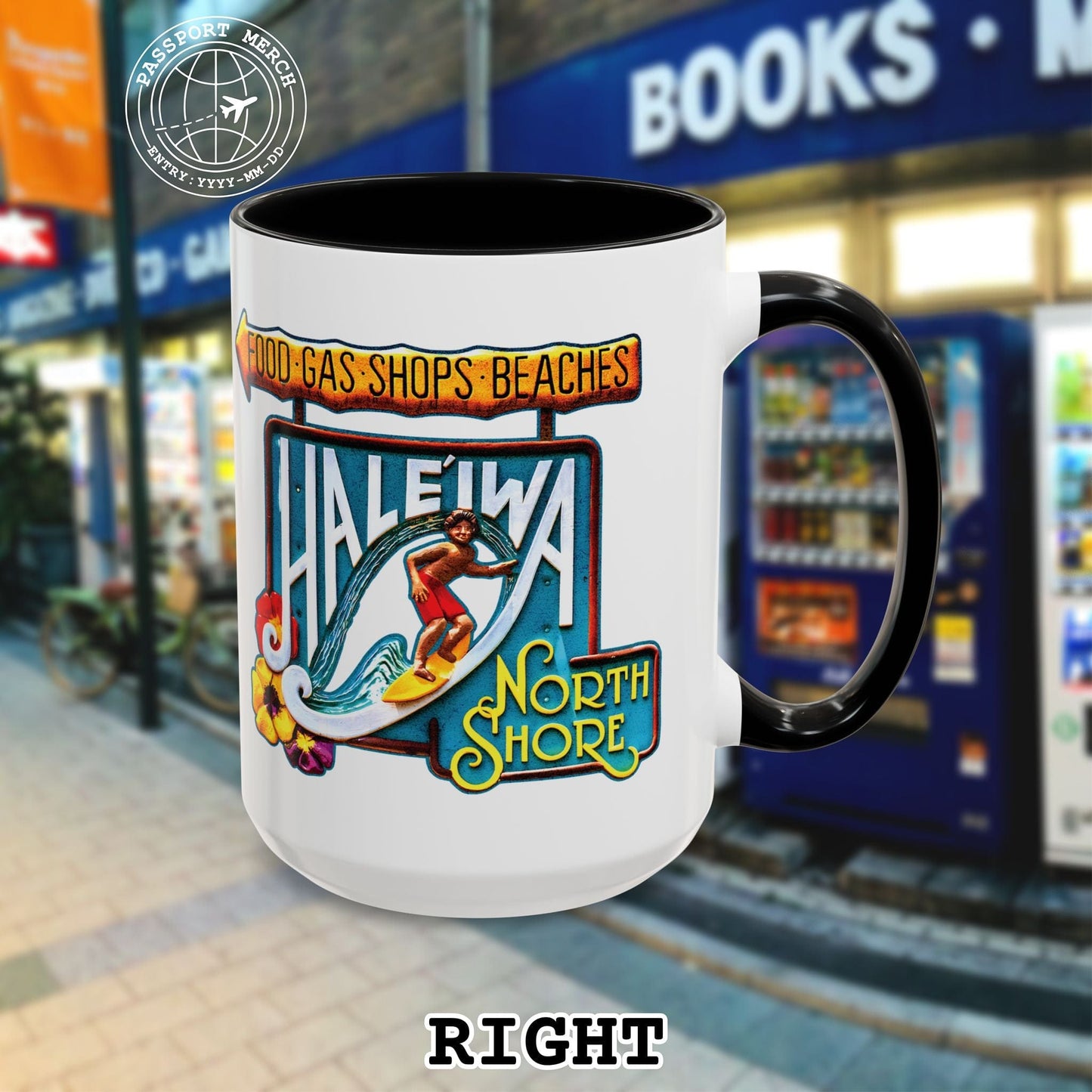 Signs of Wanderlust, Hale'iwa (North+South) Oahu, Hawaii 15oz Mug