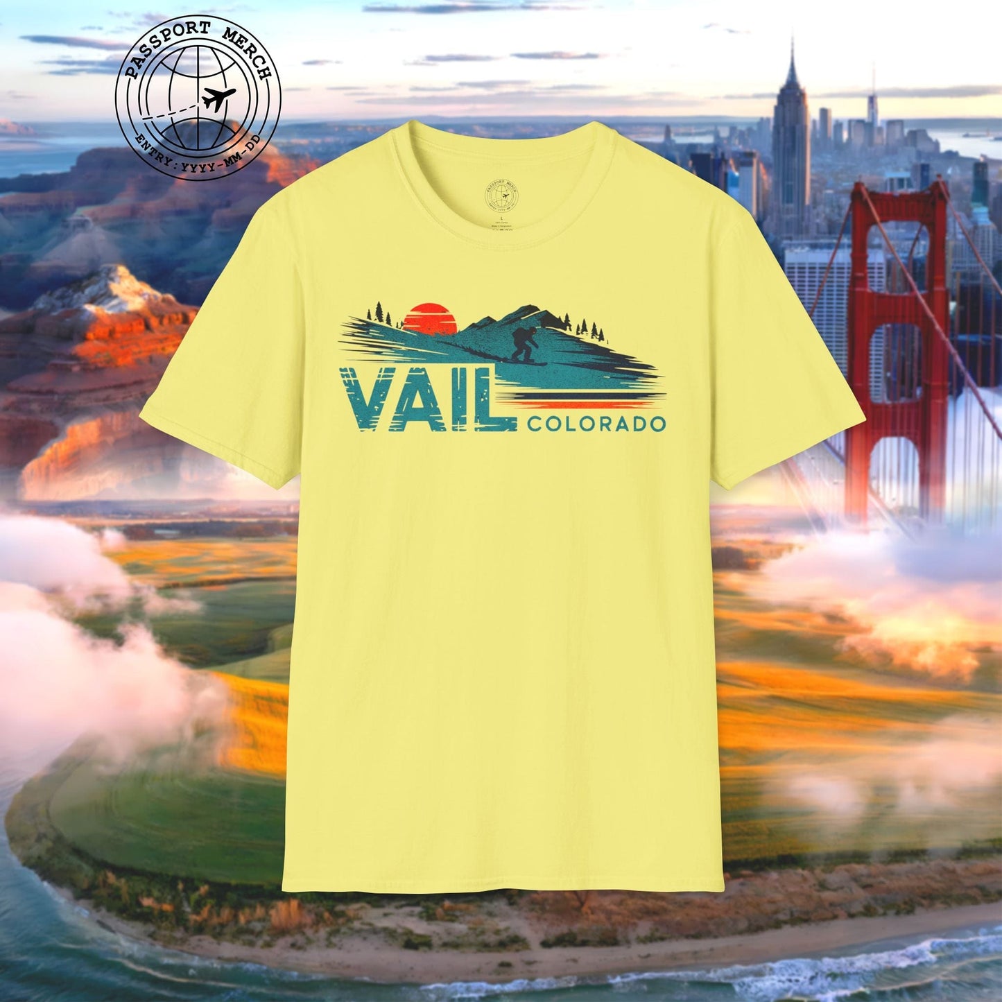 Vail Colorado - Vibrant Ski Retro T-Shirt