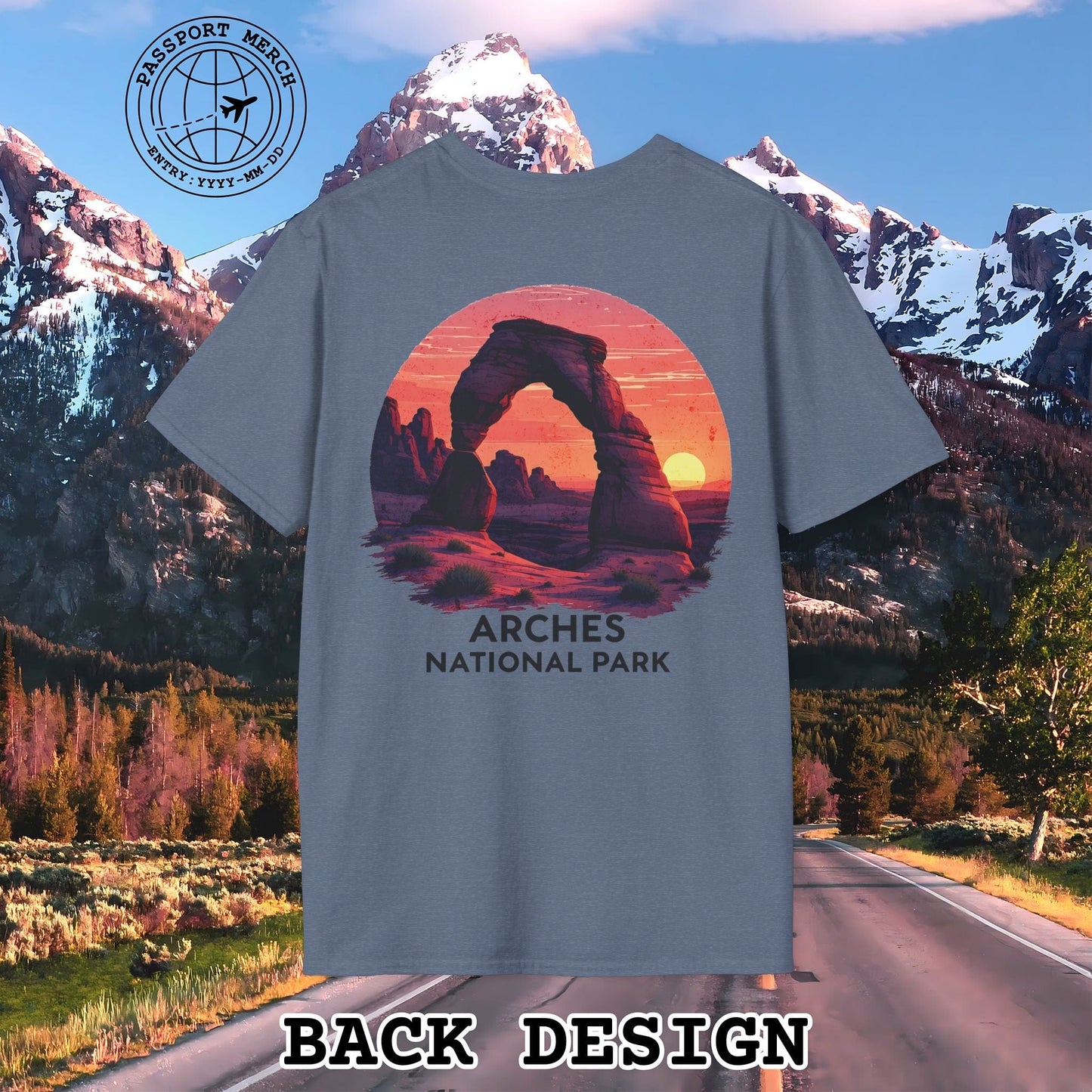 Arches National Park, Utah, Back Print T-Shirt