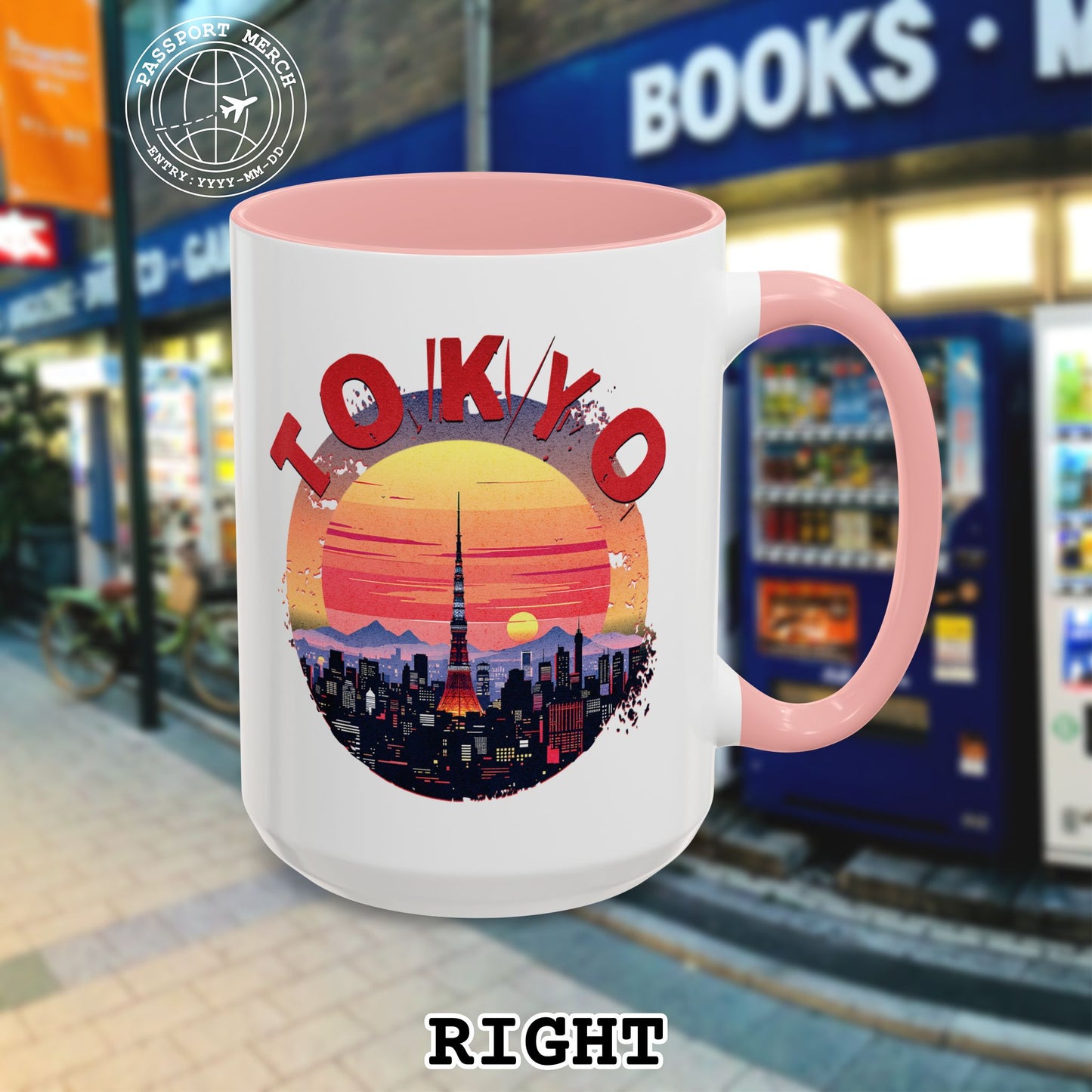 Retro Tokyo Tower Sunset, Japan 15oz Mug