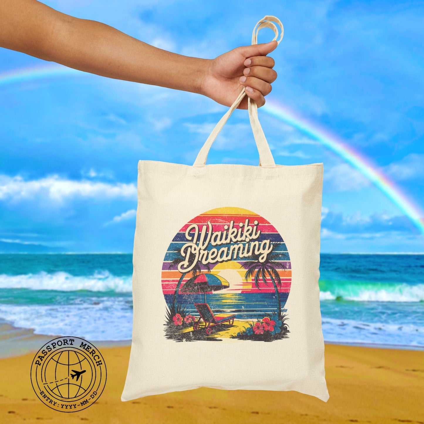 Retro Waikiki Dreaming, Hawaii Tote Bag