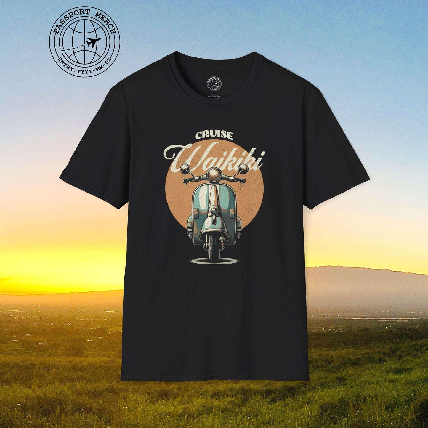 Vintage Cruise Waikiki Moped, Hawaii T-Shirt