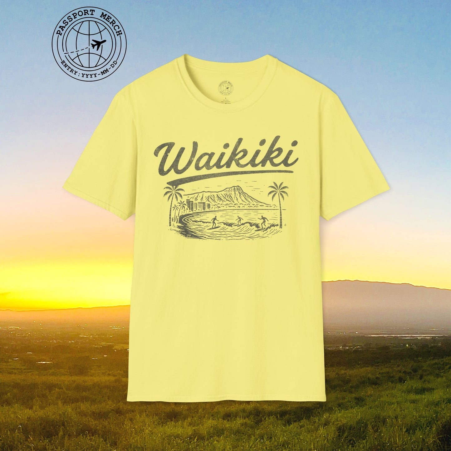Monochrome Dreams of Waikiki, Hawaii T-Shirt