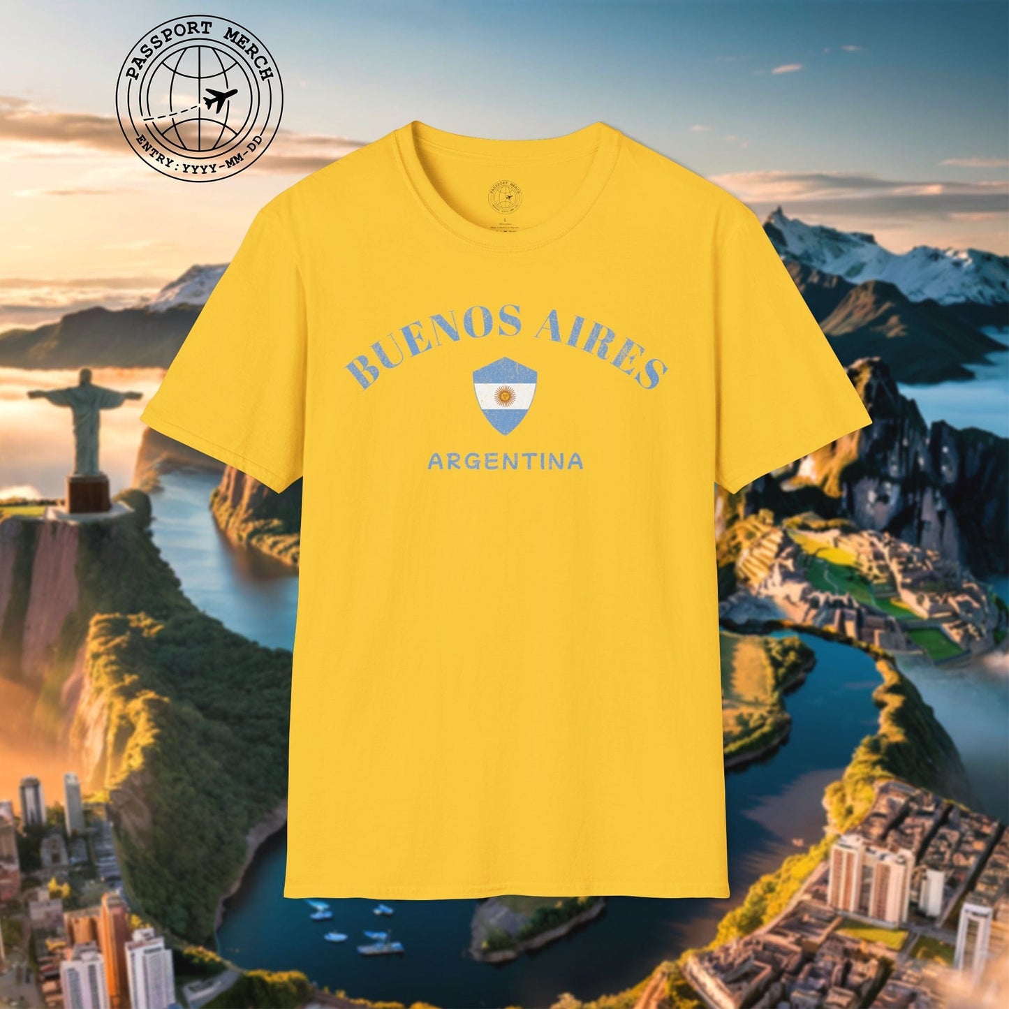 Buenos Aires with Flag Shield Argentina T-Shirt