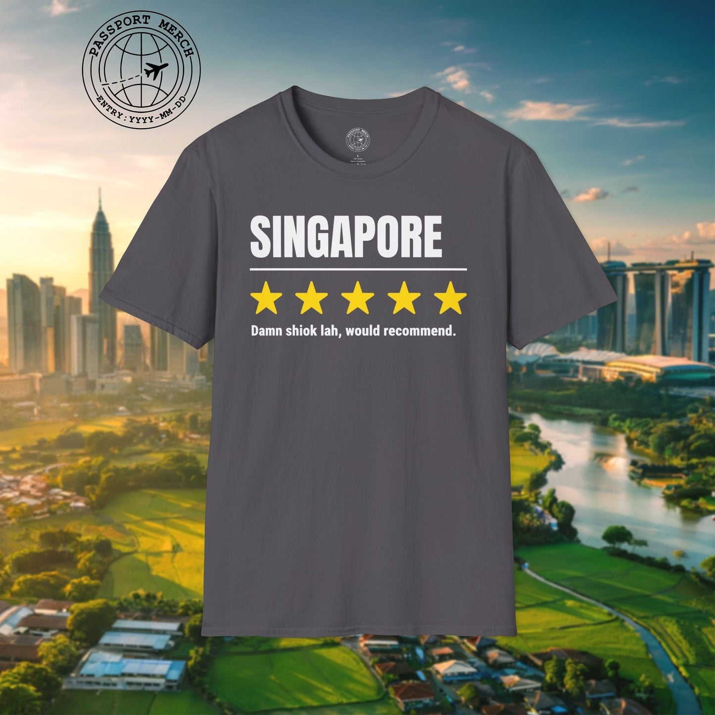 Damn Shiok Lah Five-Star Review, Singapore T-Shirt