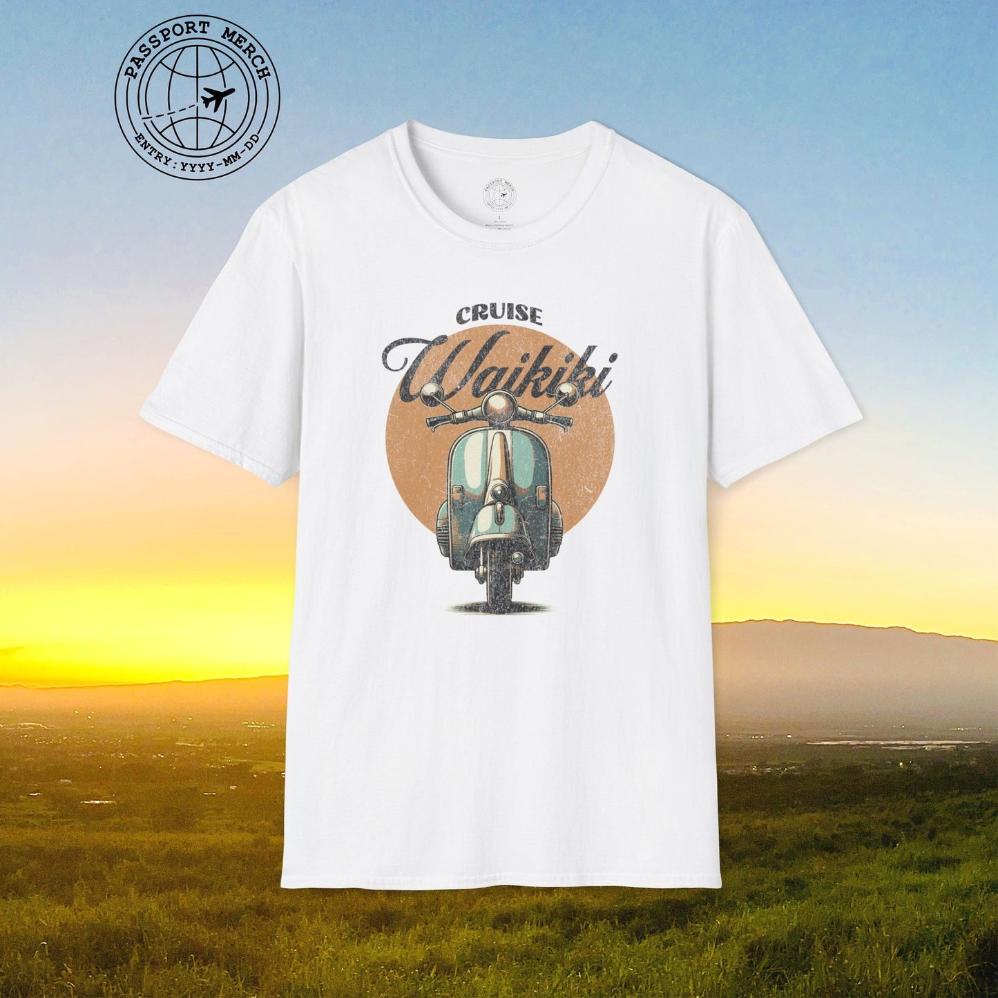 Vintage Cruise Waikiki Moped, Hawaii T-Shirt