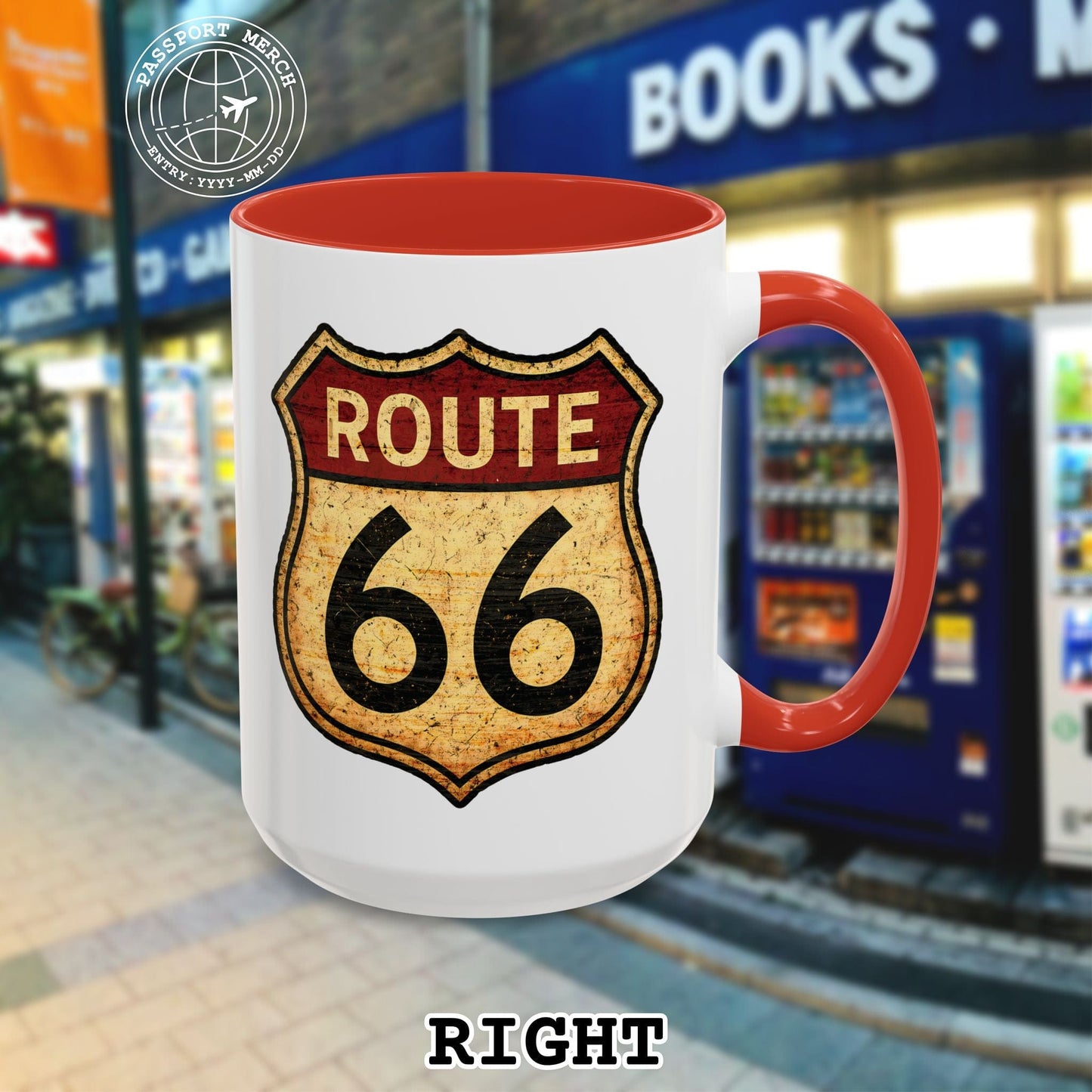 Signs of Wanderlust, Vintage Route 66, USA 15oz Mug