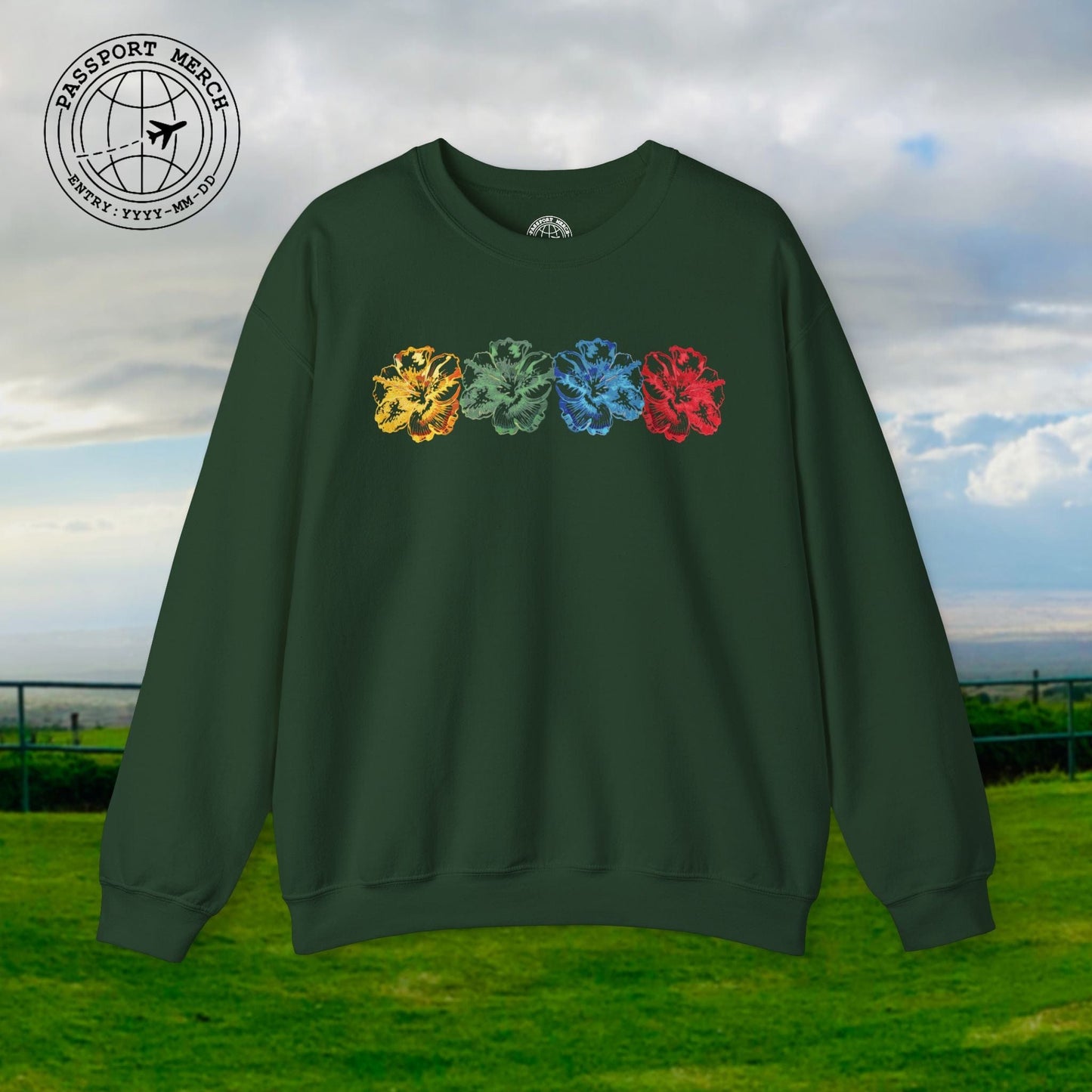 Neon Hibiscus, Hawaii Crewneck