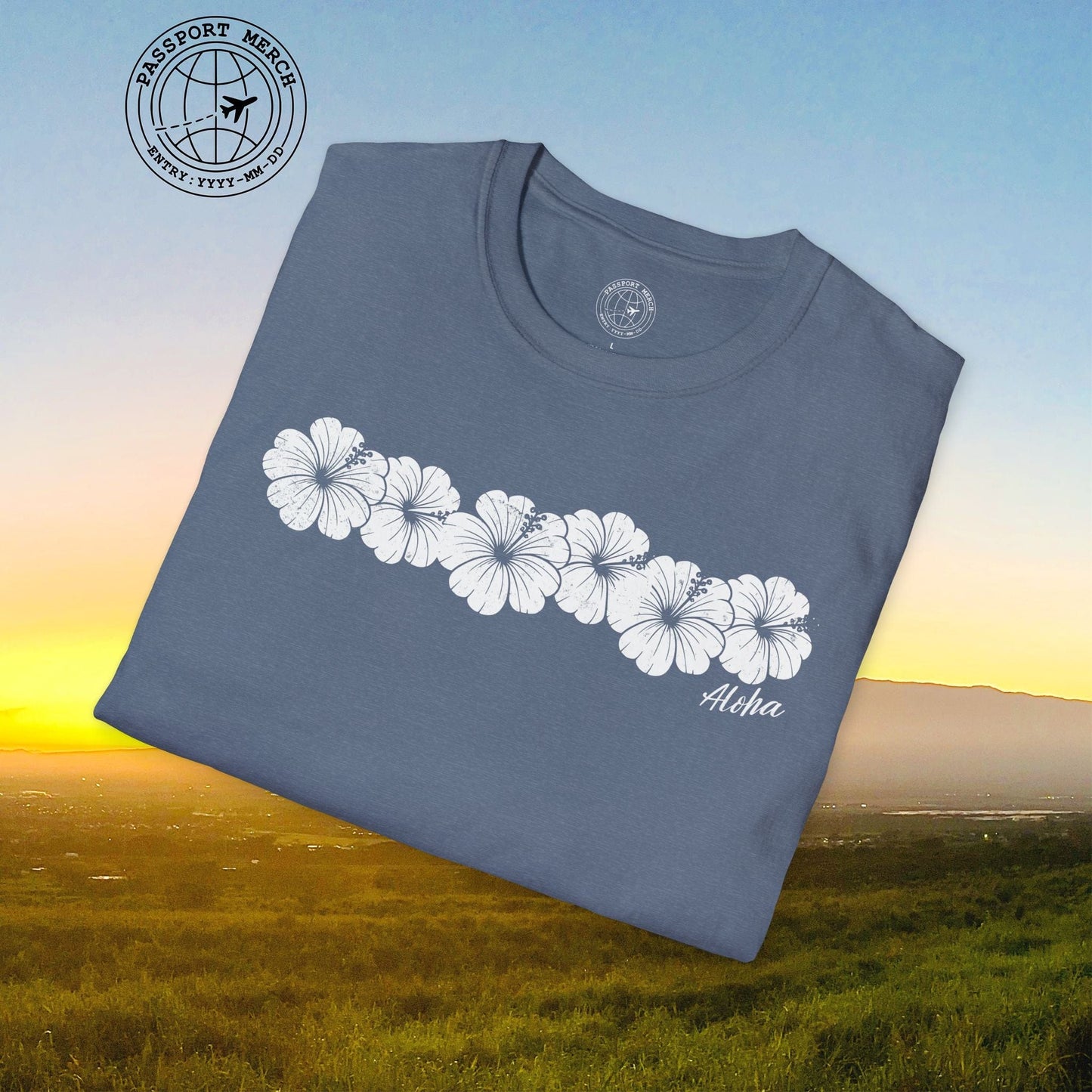 Monochrome Hibiscus, Hawaii T-Shirt