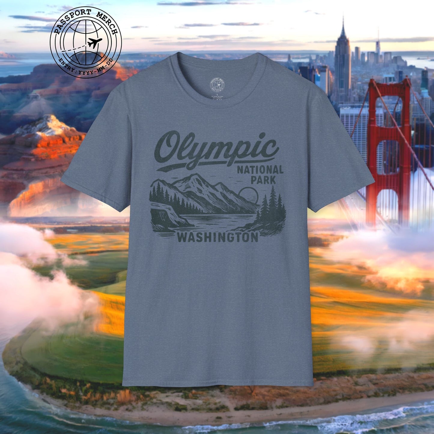 Olympic National Park Vintage Monochrome, Washington T-Shirt