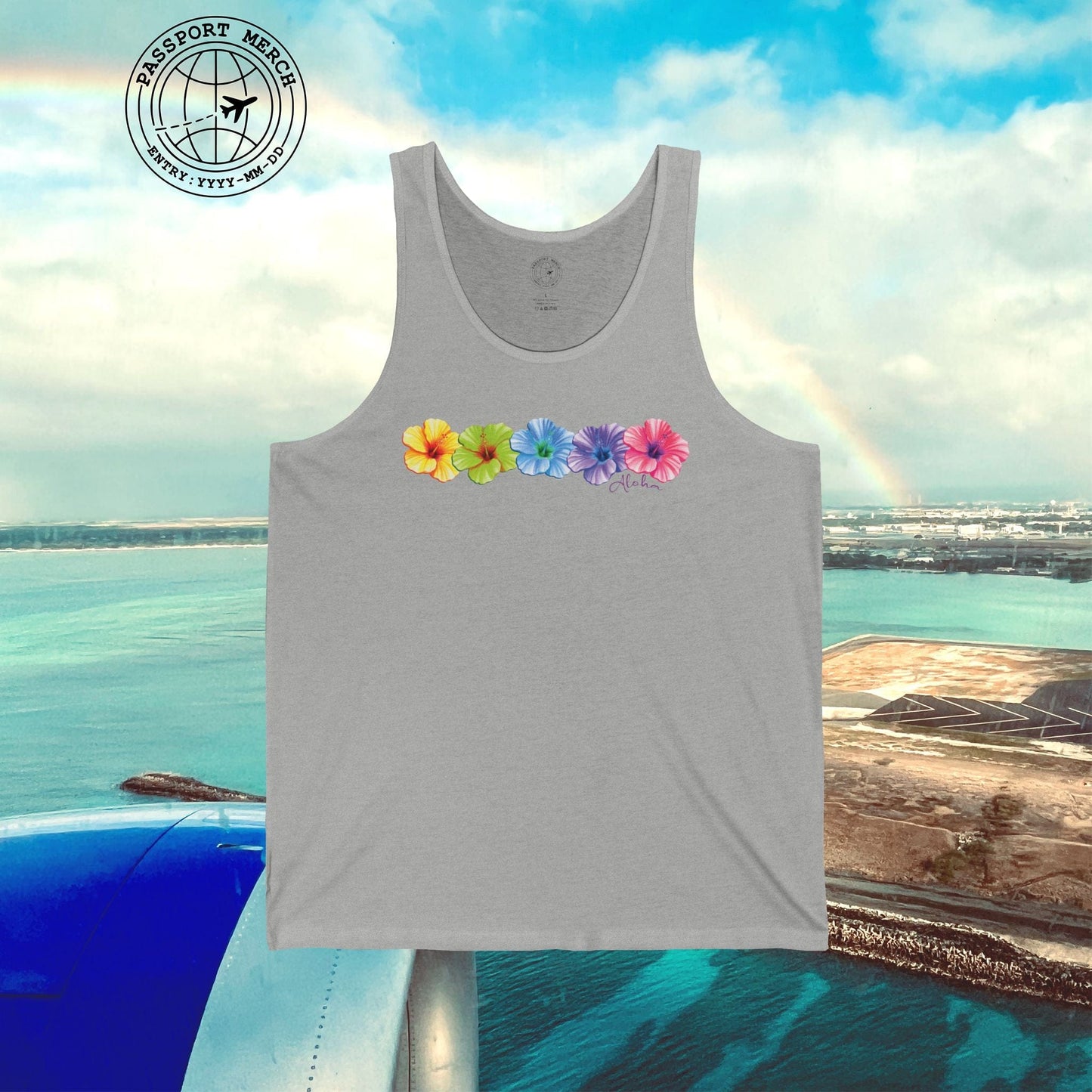 Five Vibrant Hibiscus, Hawaii Tank Top