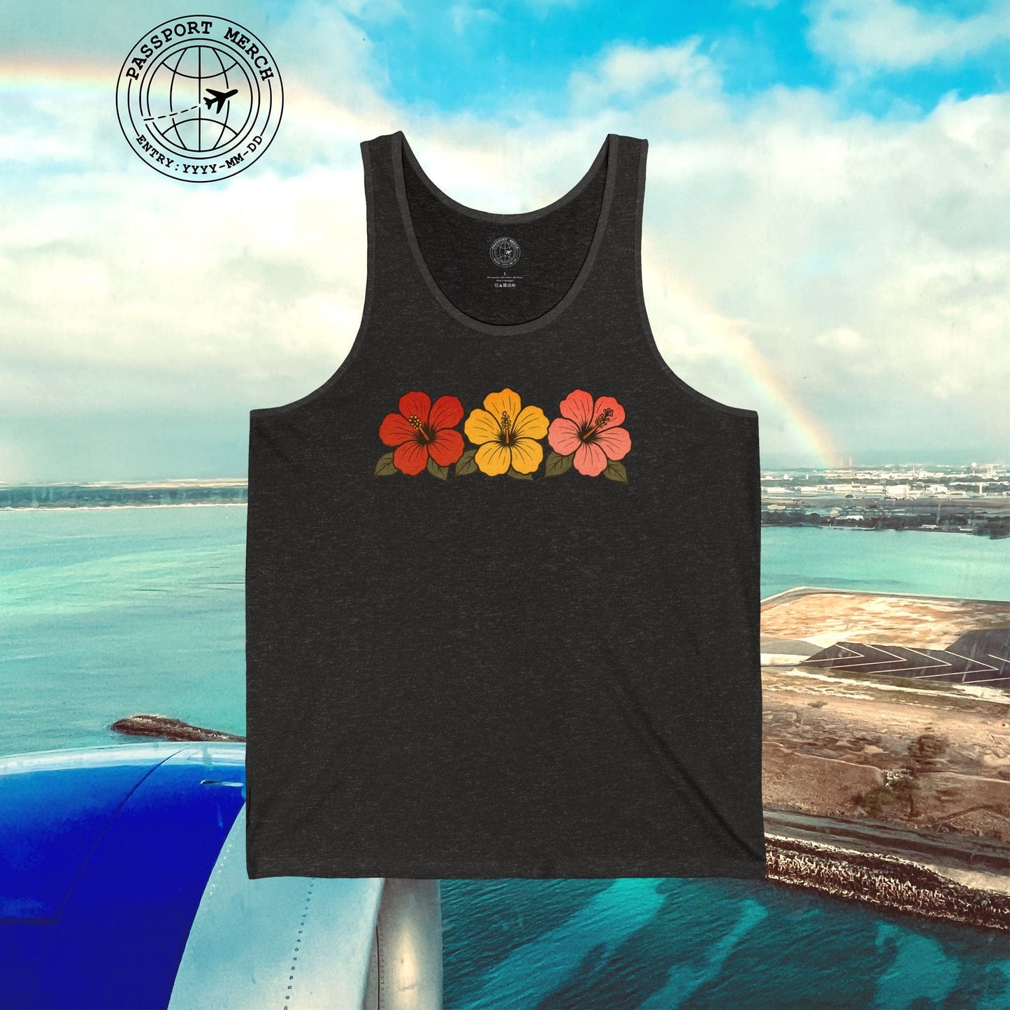Three Vintage Hibiscus, Hawaii, Hawaii Tank Top