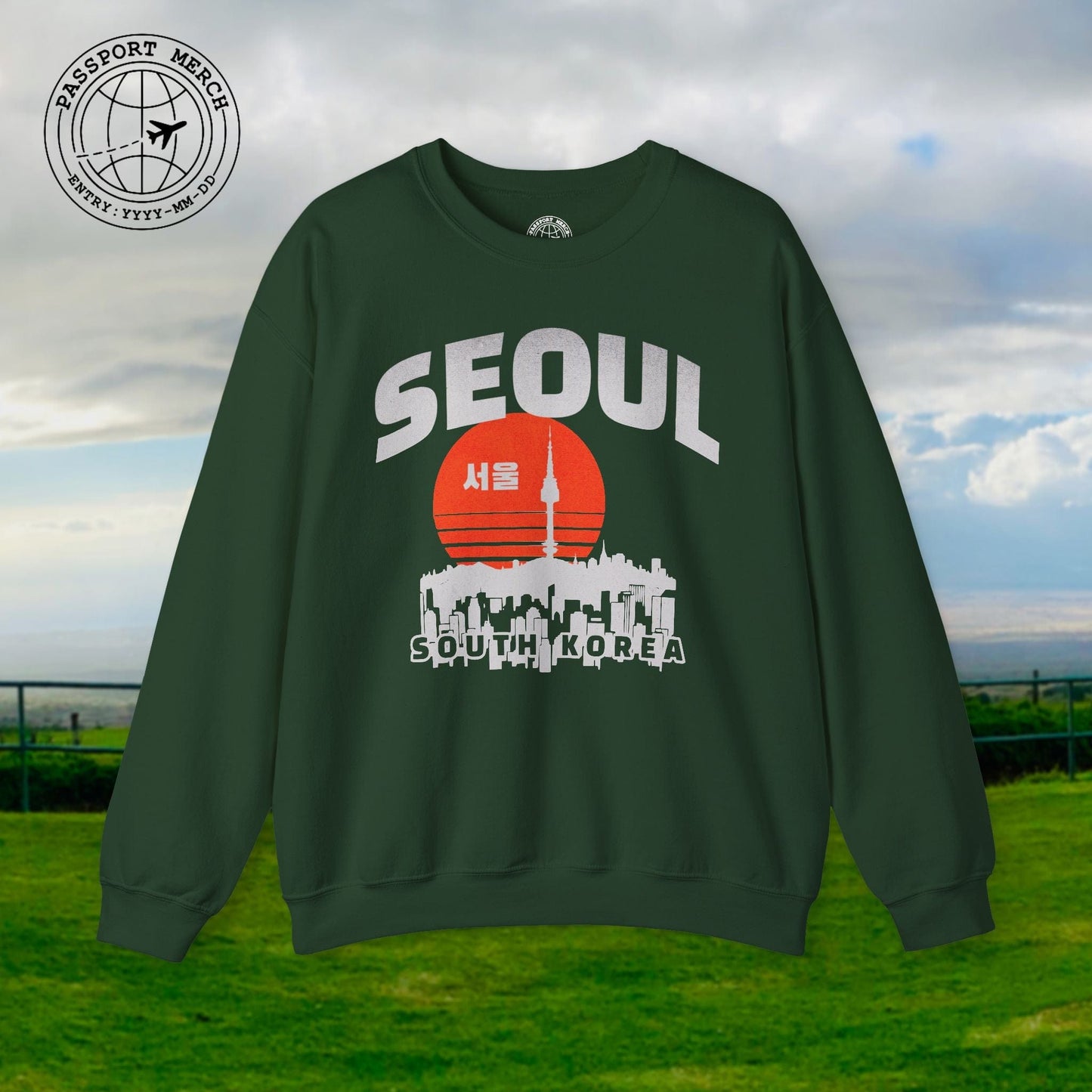 Seoul Retro Vintage Sunset, Korea Crewneck