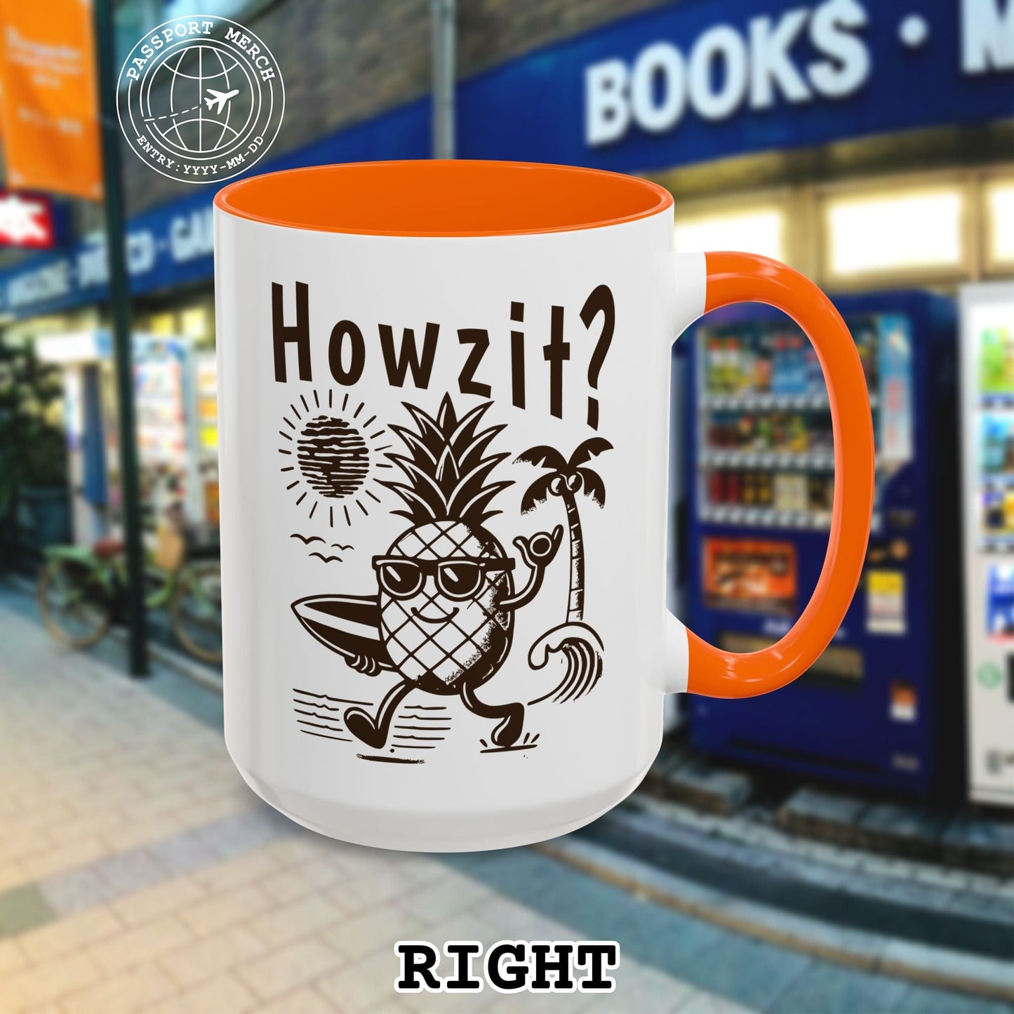 Howzit? Pineapple Shaka, Hawaii 15oz Mug