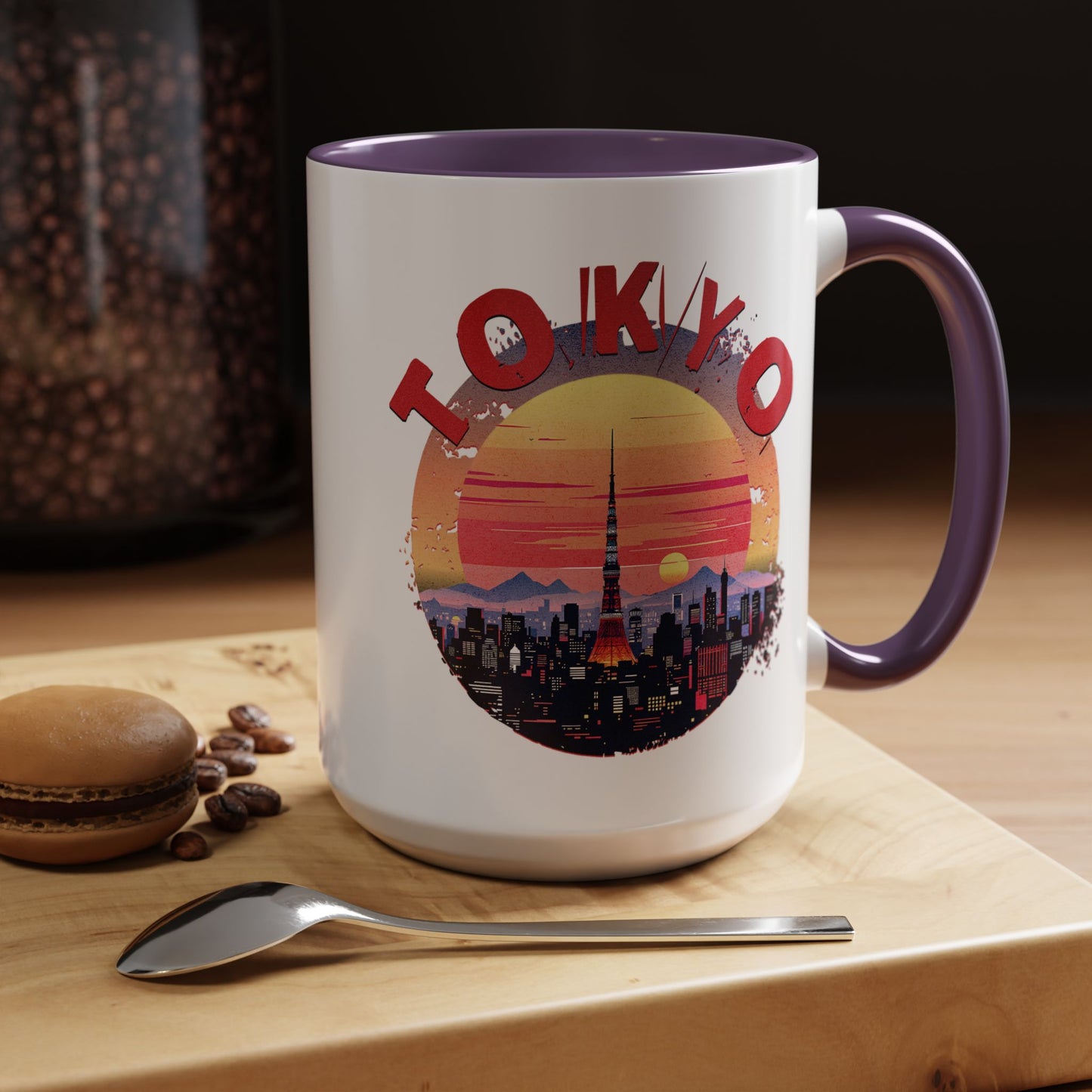 Retro Tokyo Tower Sunset, Japan 15oz Mug