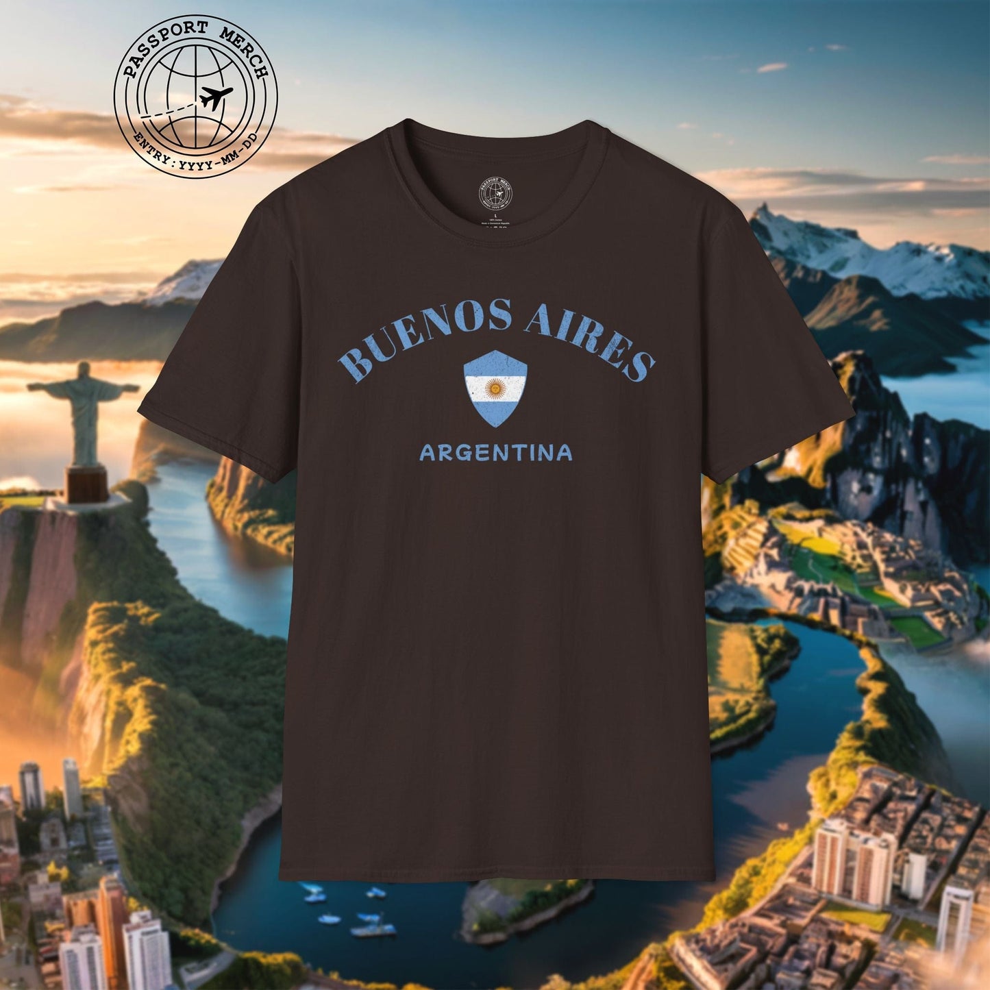 Buenos Aires with Flag Shield Argentina T-Shirt