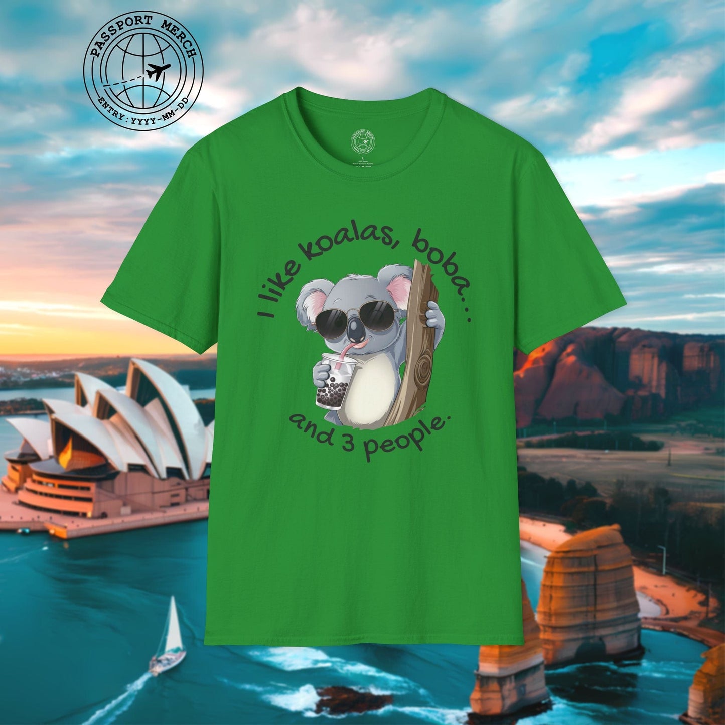 I like koalas, boba, and 3 people Australia T-Shirt