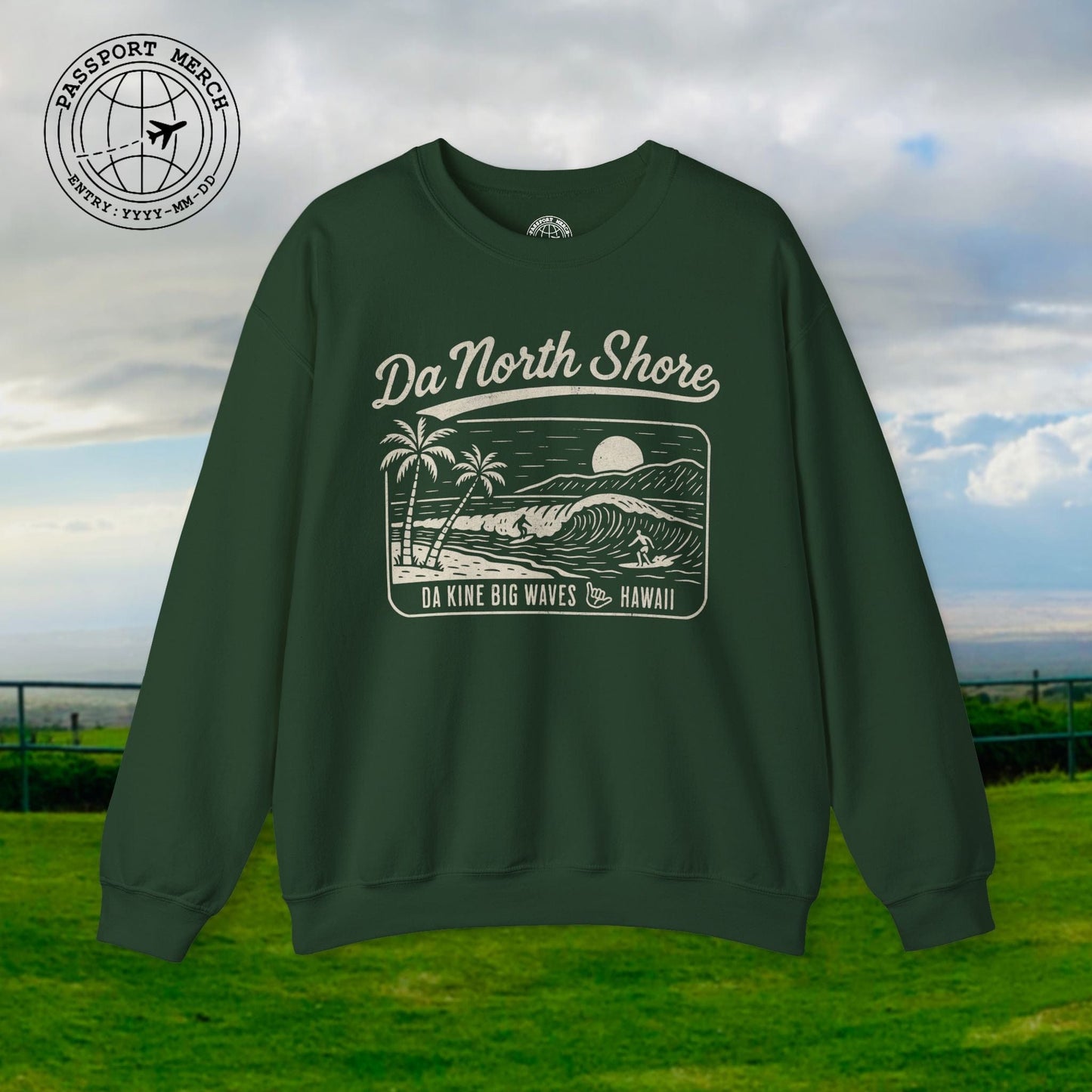 Da North Shore - Da Kine Big Waves, Hawaii Crewneck