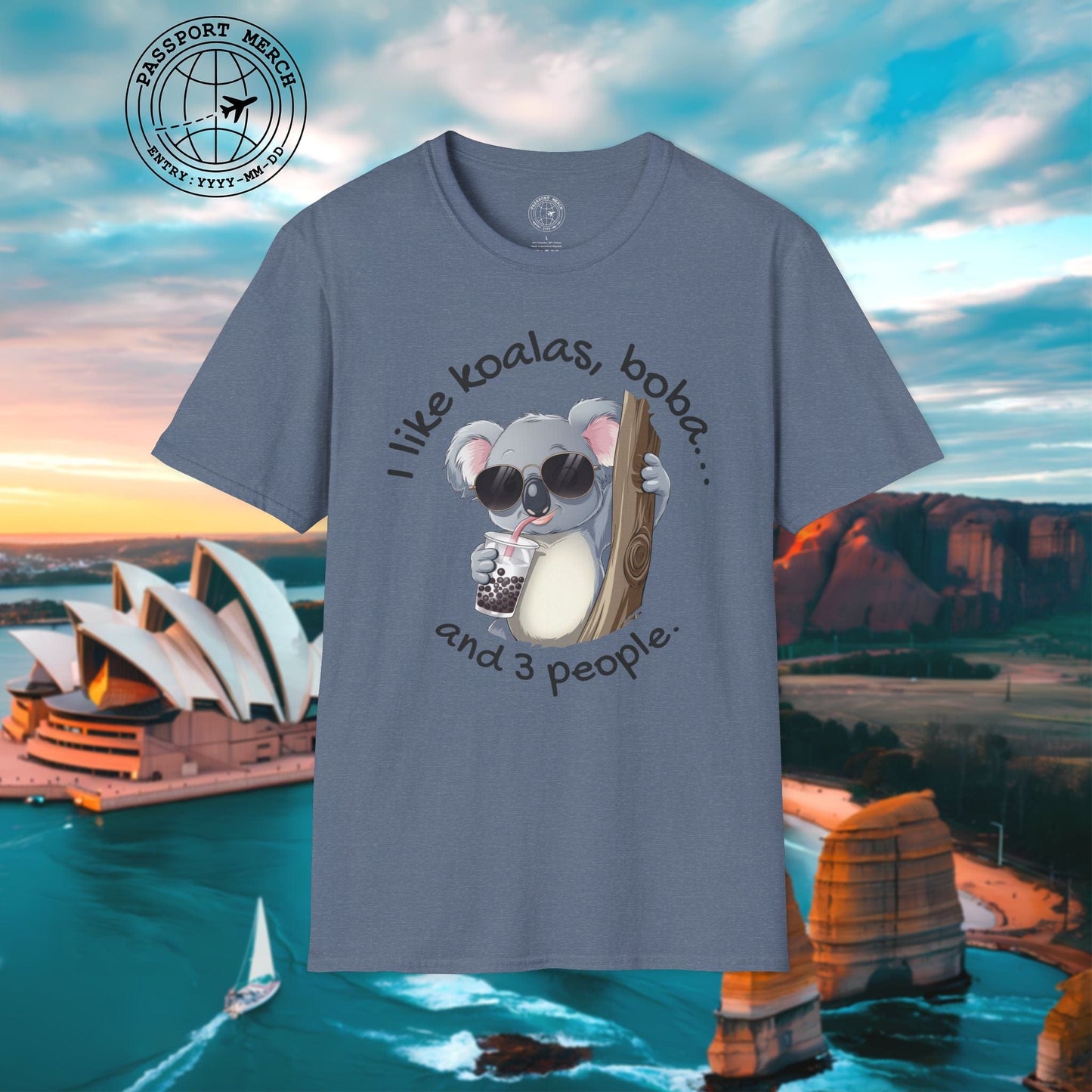 I like koalas, boba, and 3 people Australia T-Shirt