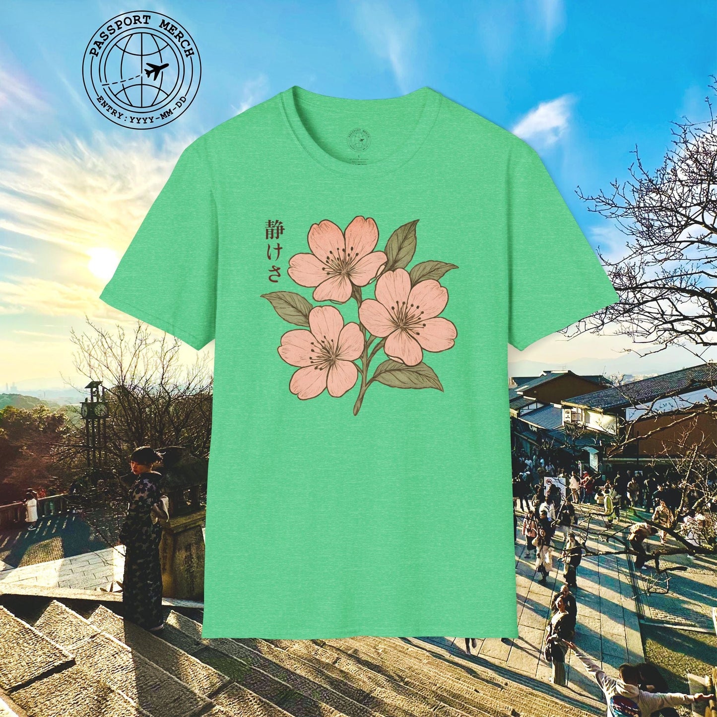 Vintage Cherry Blossom Shizukesa (Serenity), Japan T-Shirt