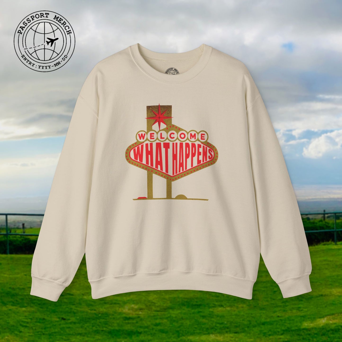 "WHAT HAPPENS" in Vegas, Nevada Crewneck