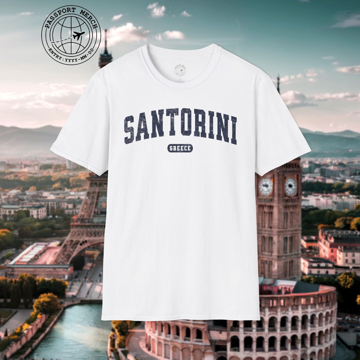 Classic Athletic (Bucket List Edition), Santorini, Greece T-Shirt