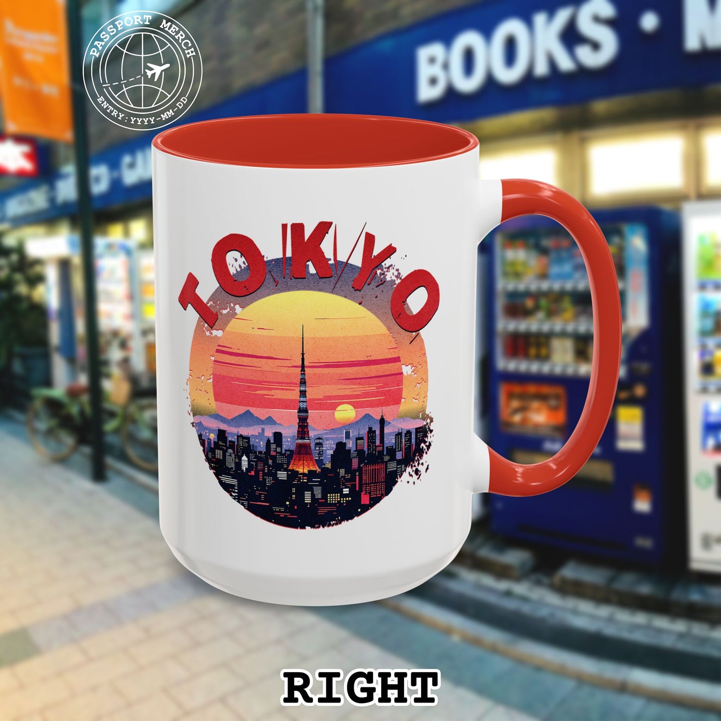 Retro Tokyo Tower Sunset, Japan 15oz Mug