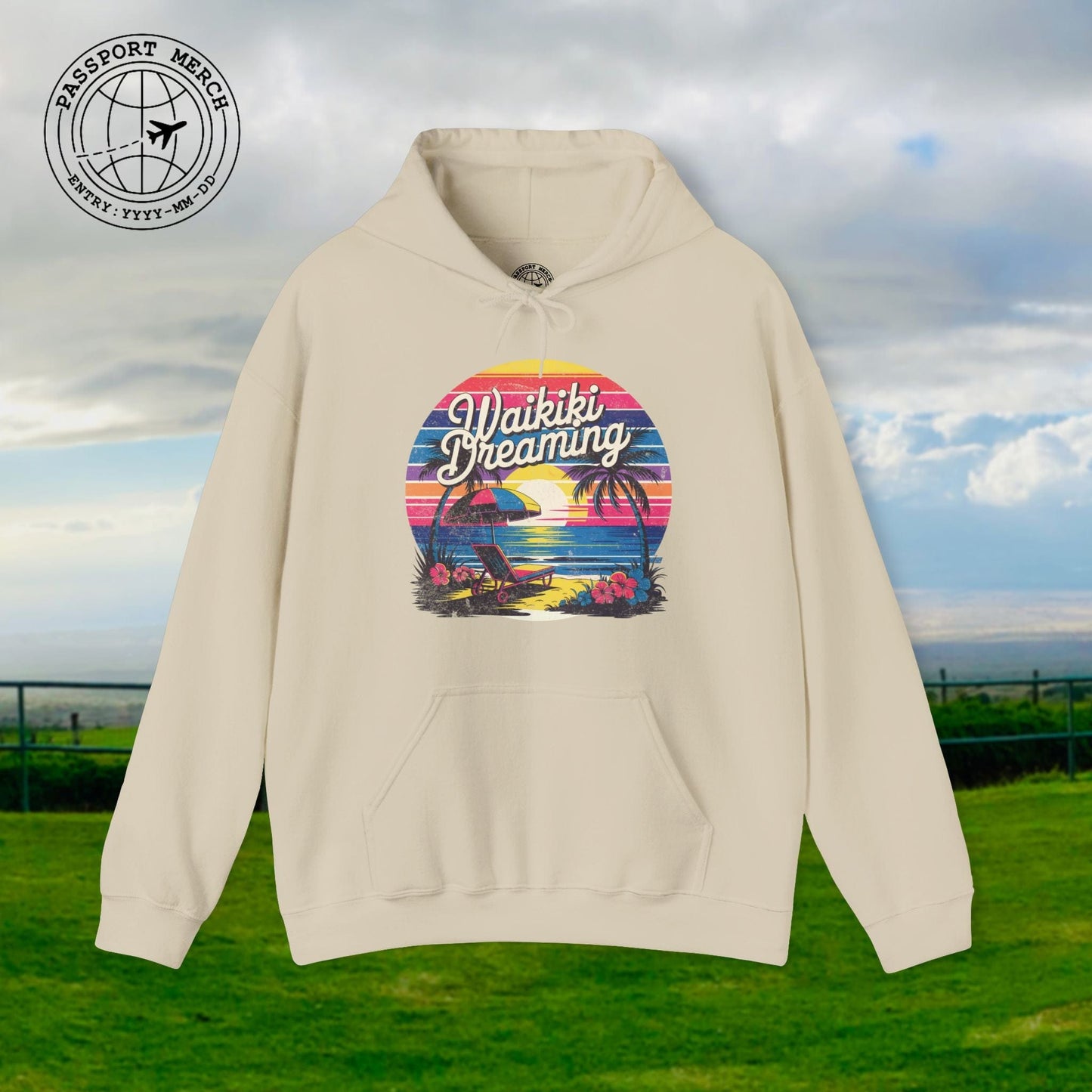 Retro Waikiki Dreaming, Hawaii Hoodie