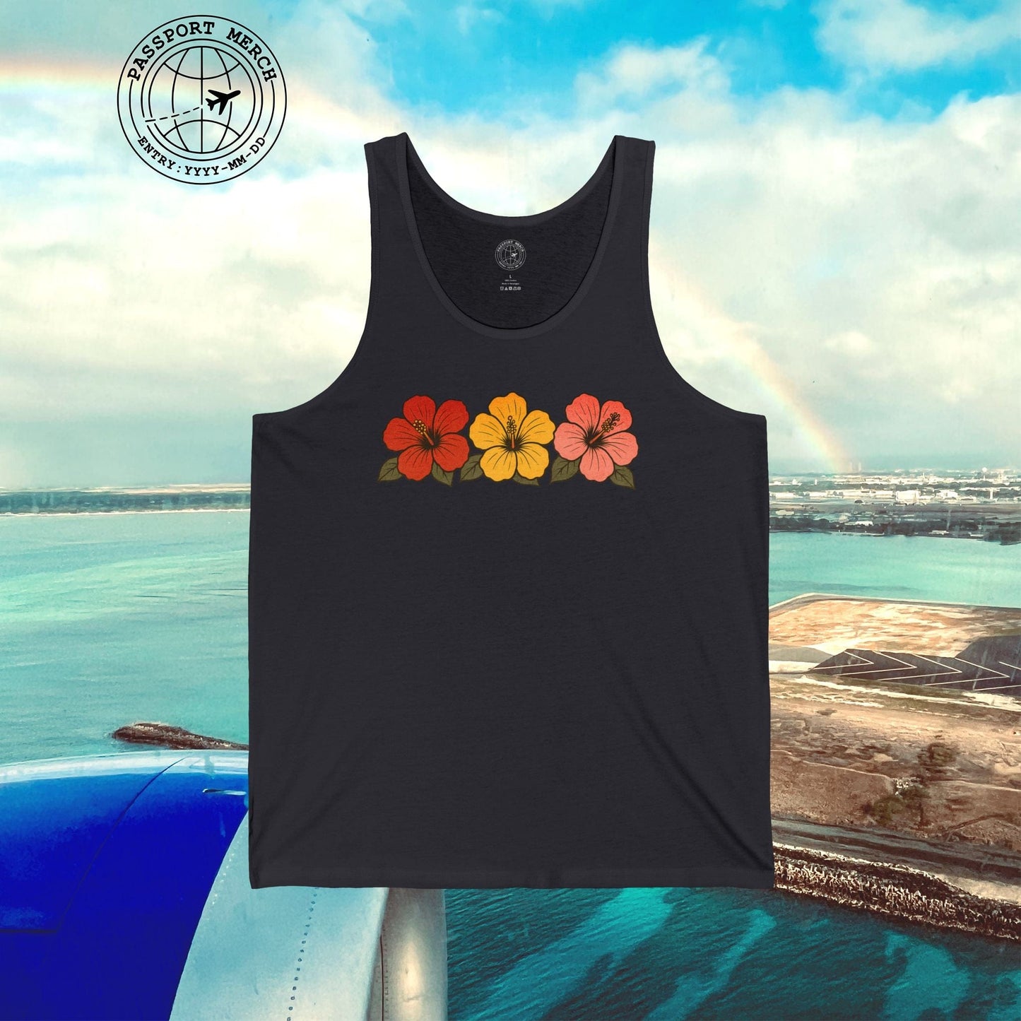 Three Vintage Hibiscus, Hawaii, Hawaii Tank Top