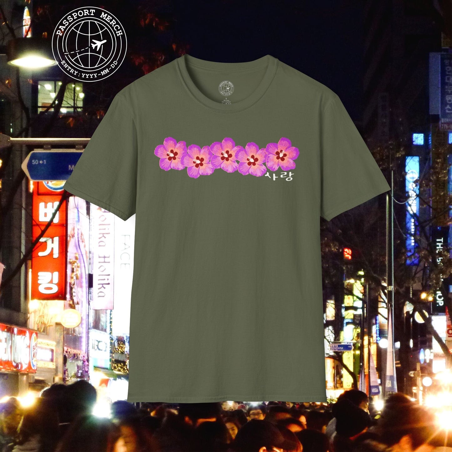 Five Pink Mugunghwa, Korea T-Shirt