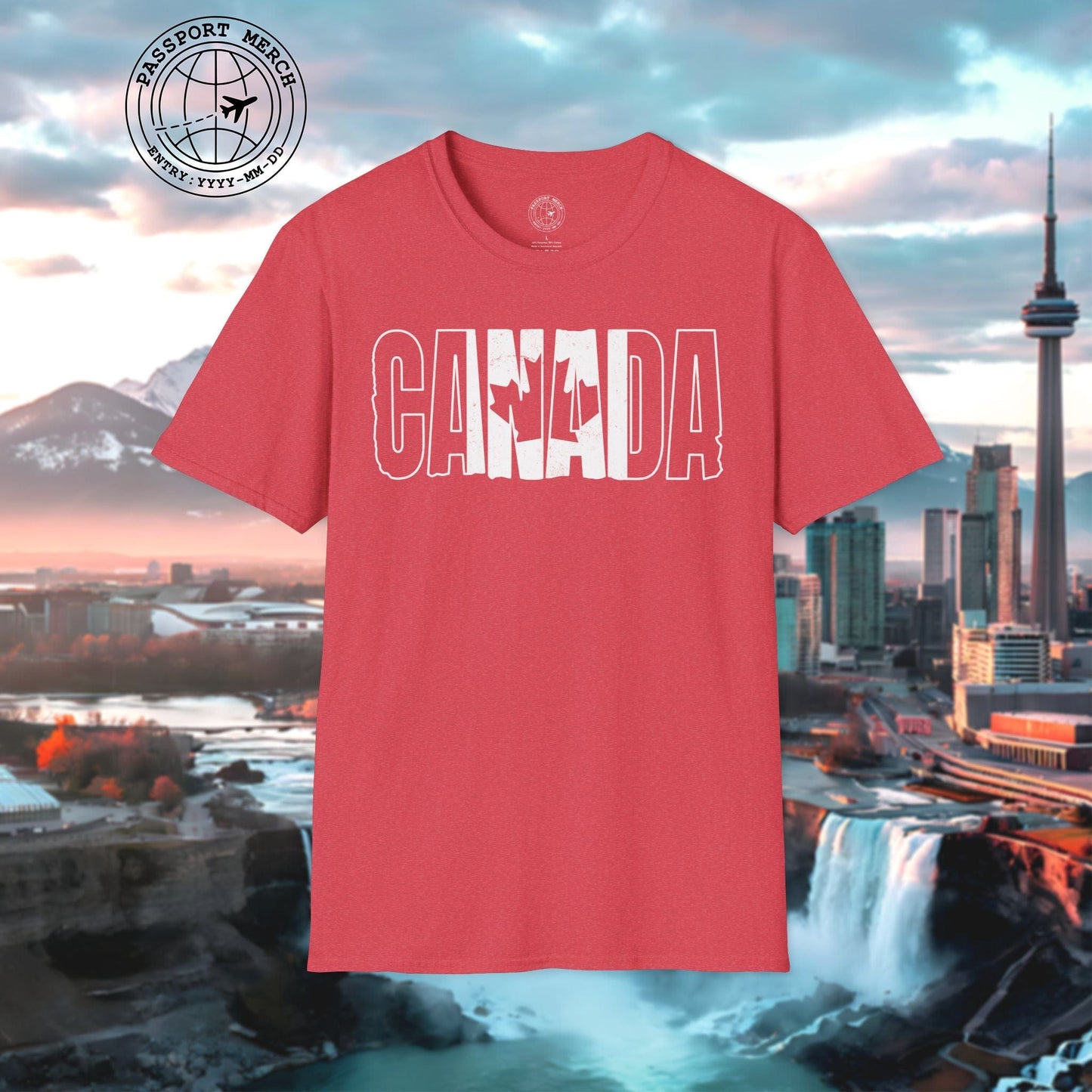Vintage Canada Patriotism Letter Flag T-Shirt