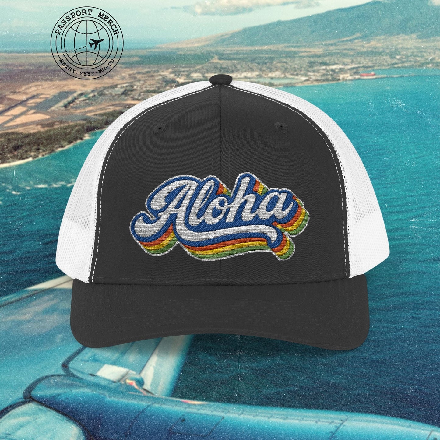 Classic 70s, Aloha, Hawaii Embroidered Trucker Hat