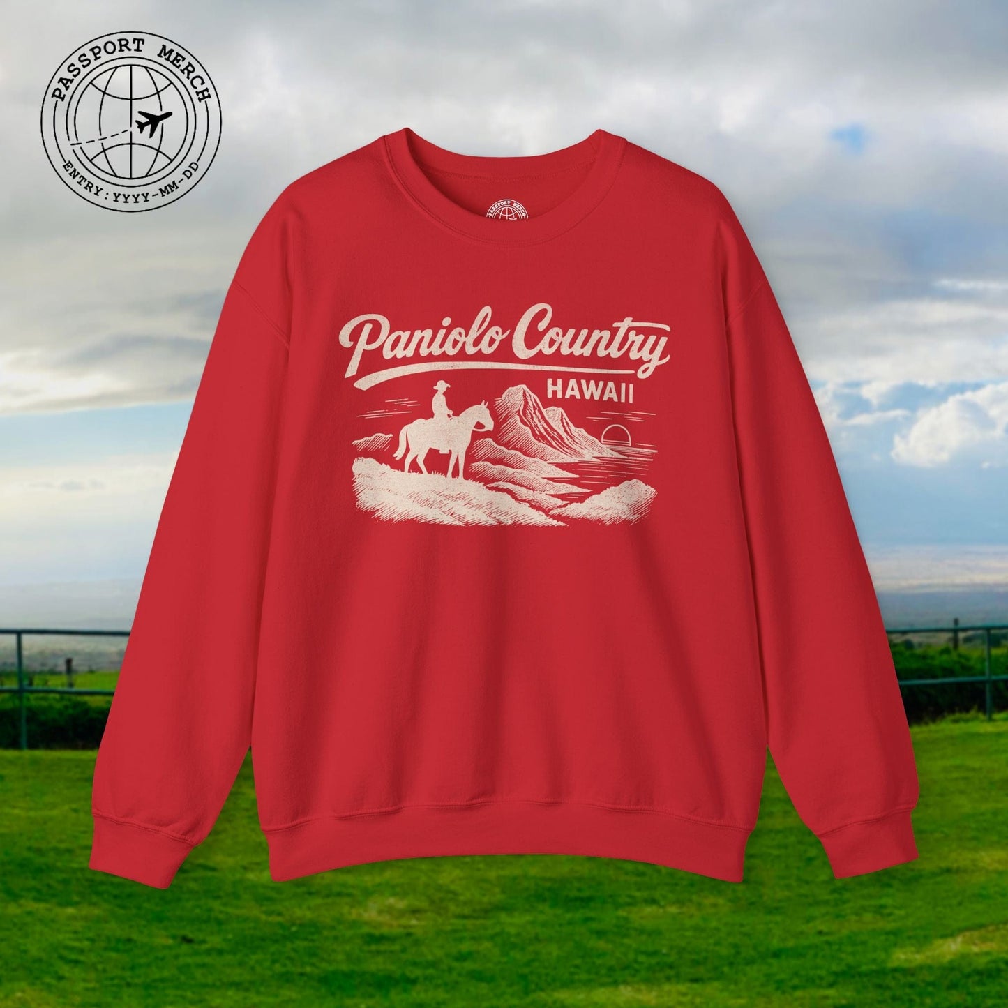 Paniolo Country Vintage Monochrome, Hawaii Crewneck
